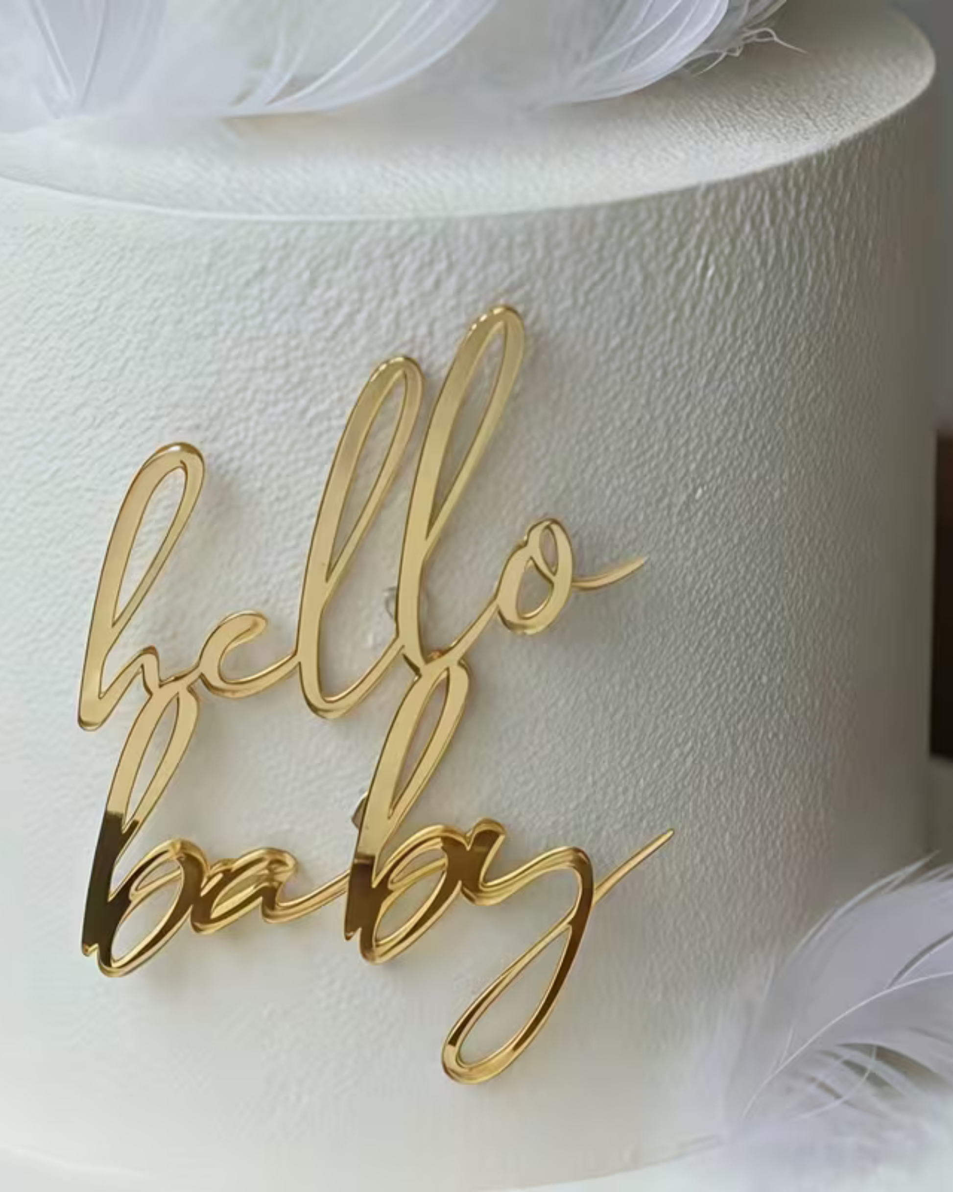 Topper Tort "Hello Baby" – Decor pentru Baby Shower și Botez