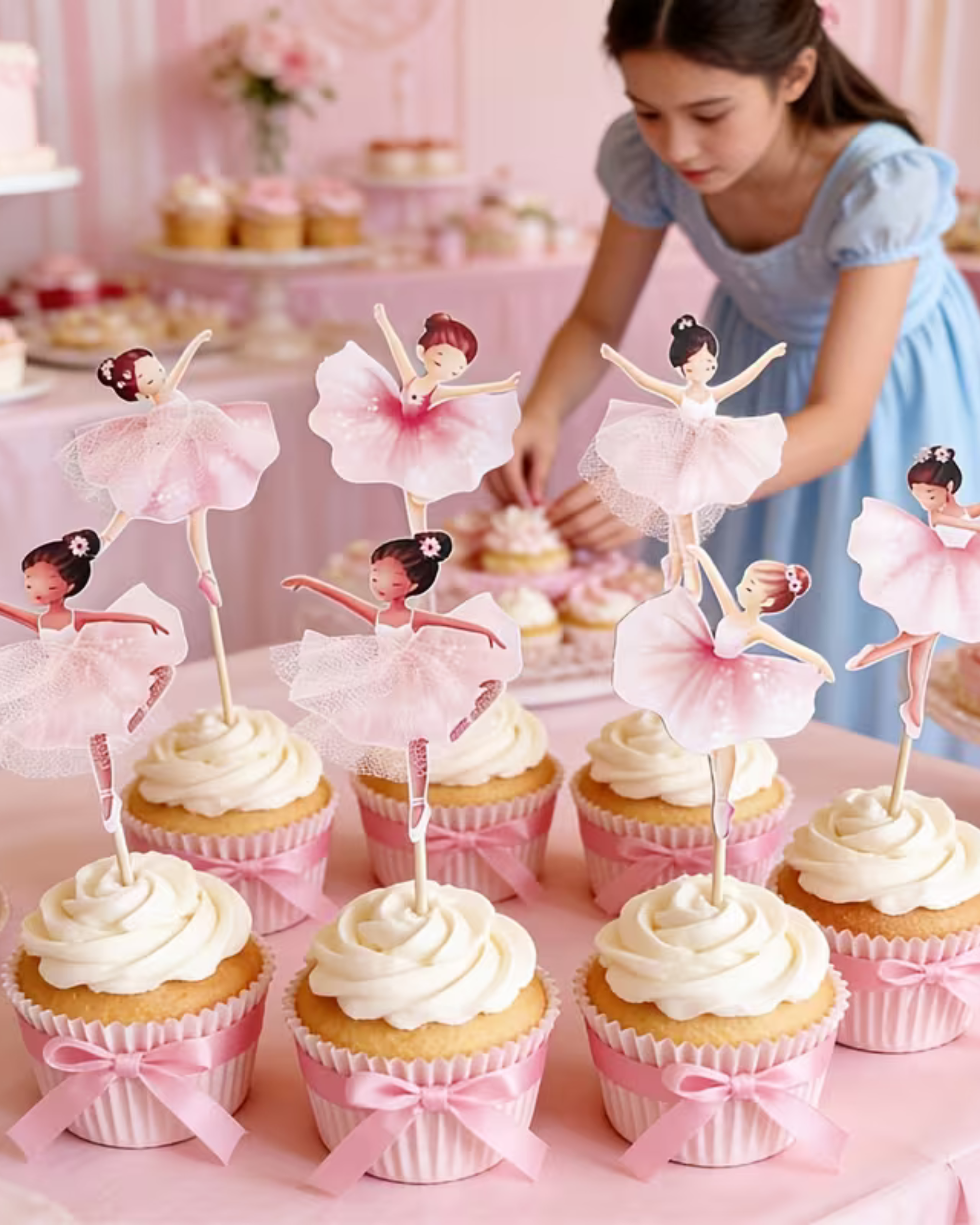 Set Toppere Cupcakes "Balerină" - 12 bucati