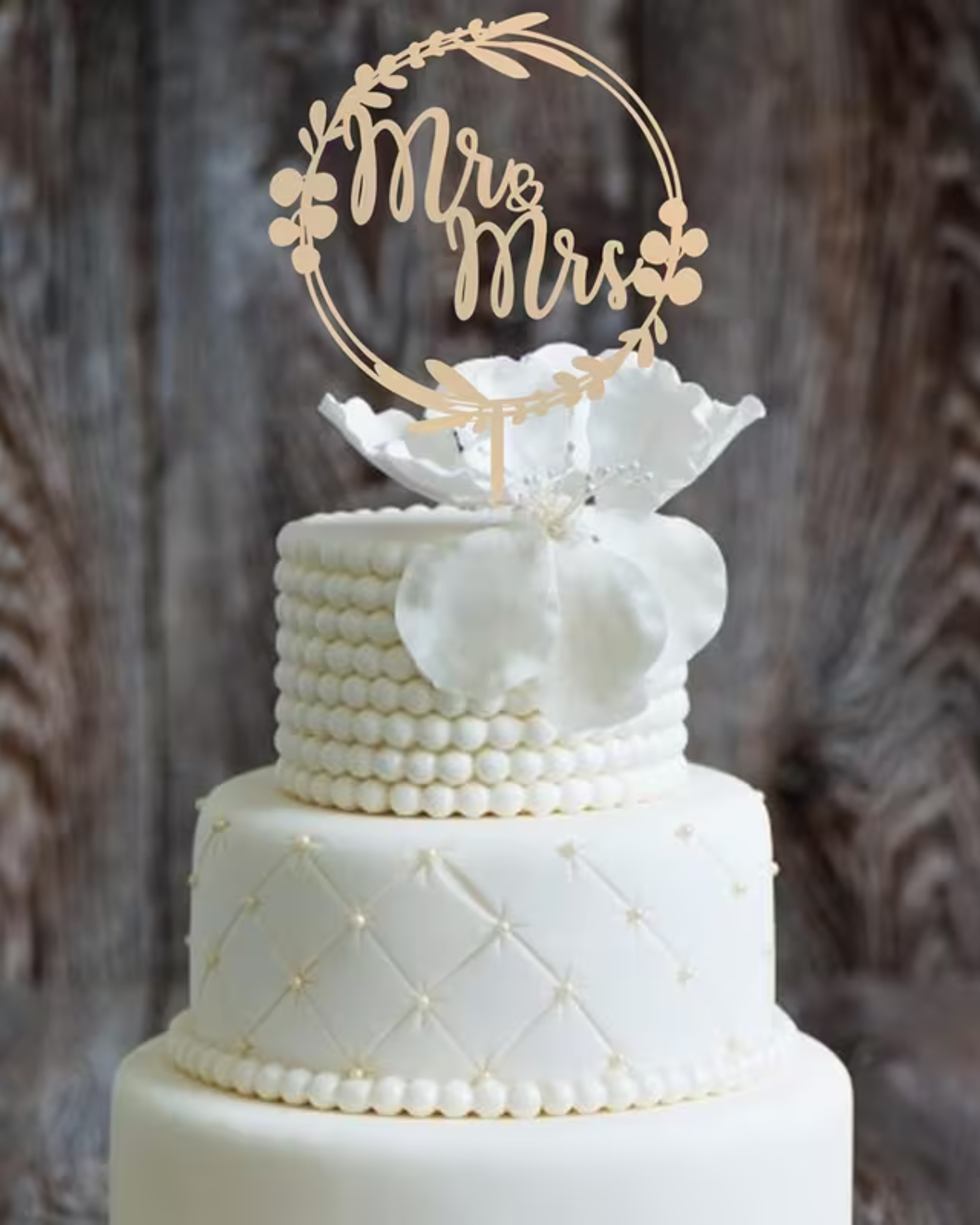 Topper tort "Mr.&Mrs" din lemn
