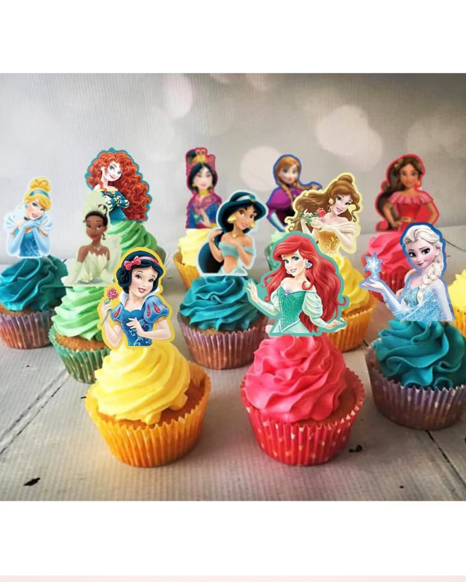 Set Toppere Cupcakes "Prințese Disney" - 24 bucăți