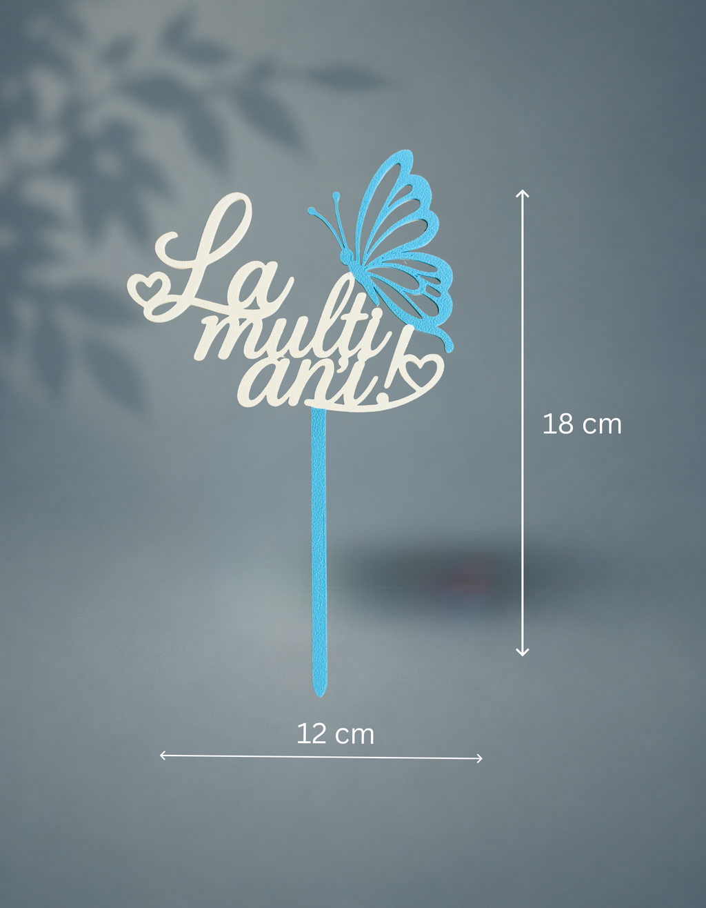 Topper tort „La mulți ani” cu fluture