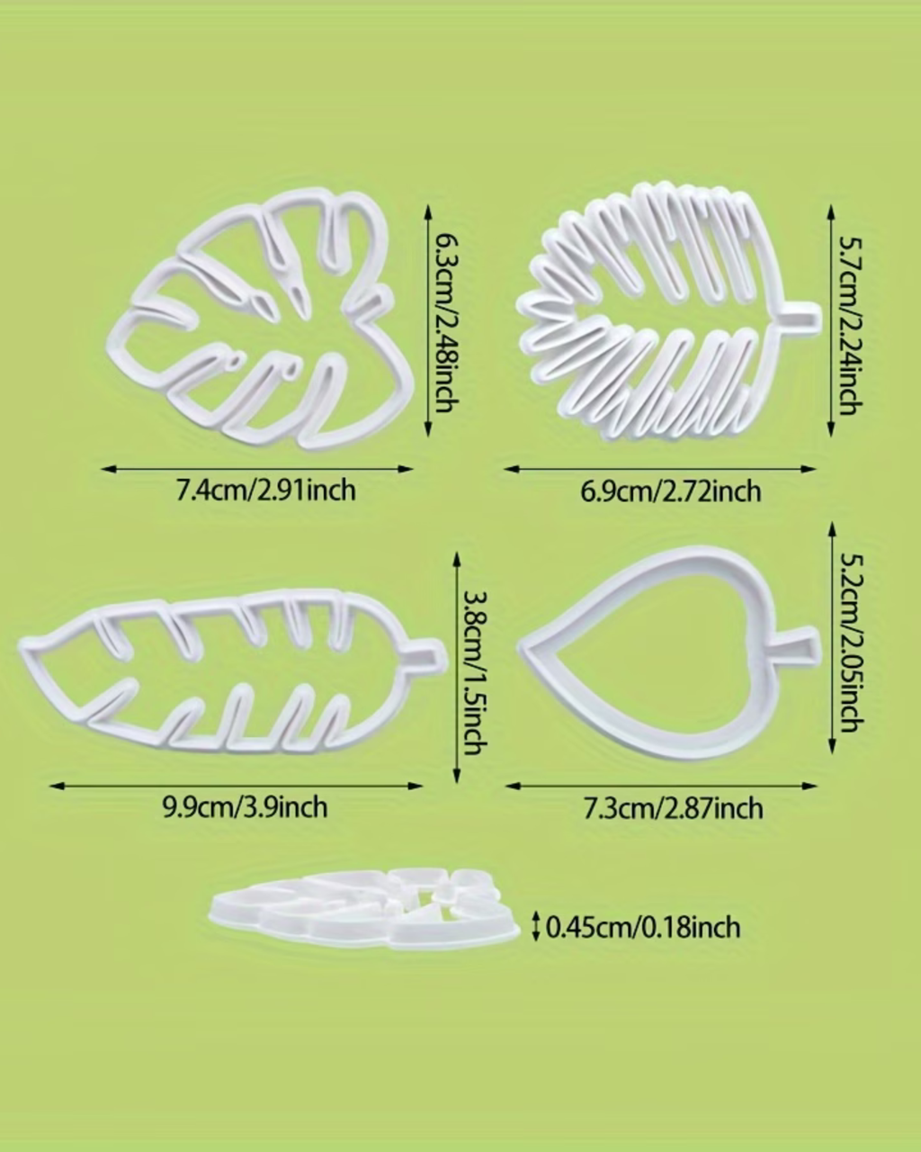 Set 4 decupatoare pentru pastă de zahăr "Frunze"