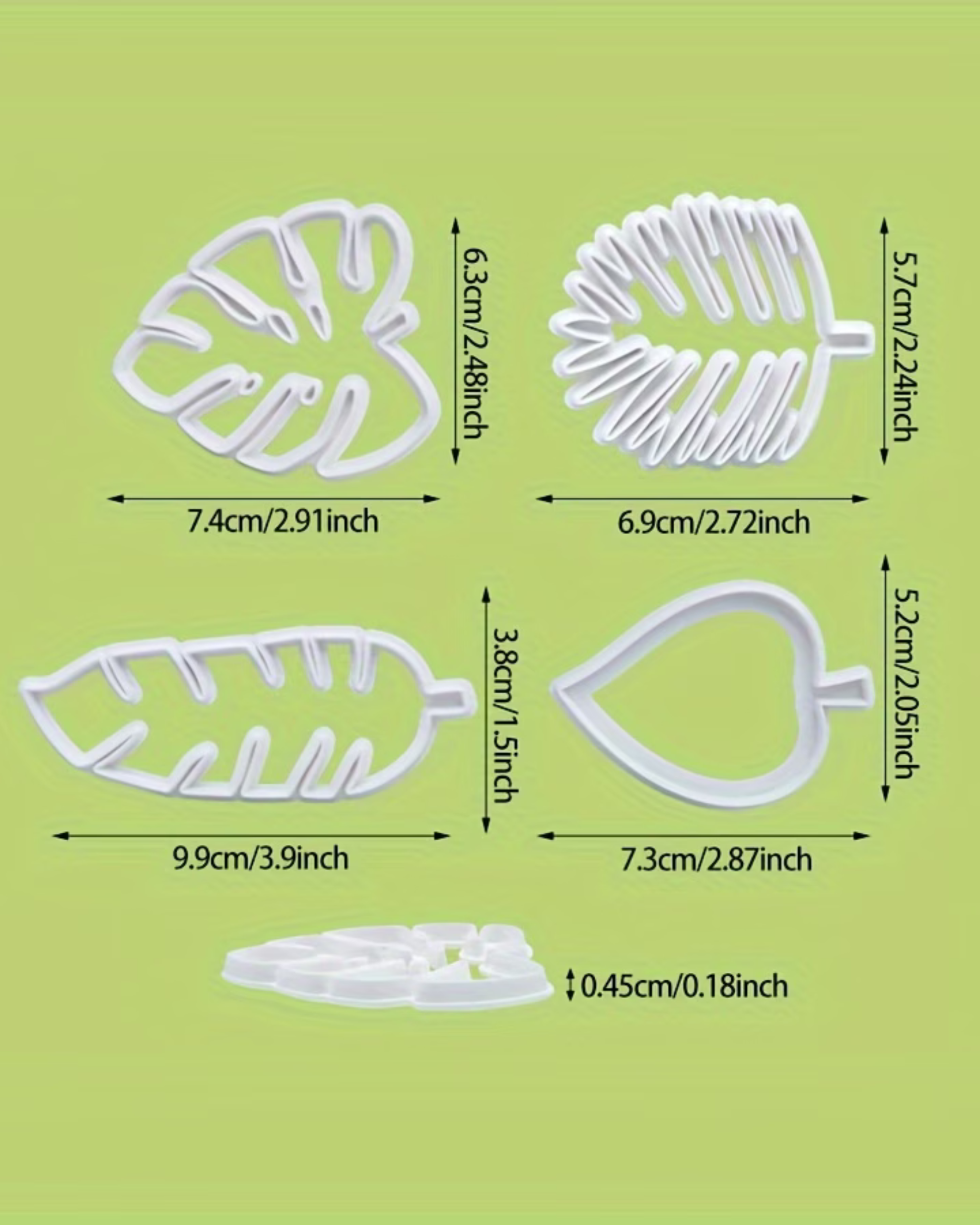 Set 4 decupatoare pentru pastă de zahăr "Frunze"