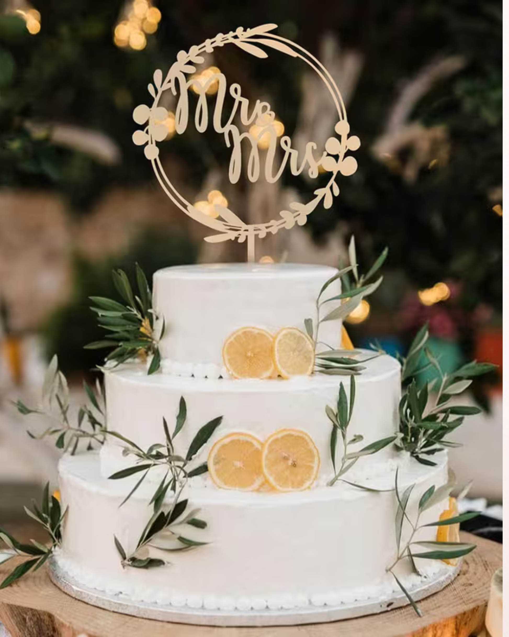 Topper tort "Mr.&Mrs" din lemn