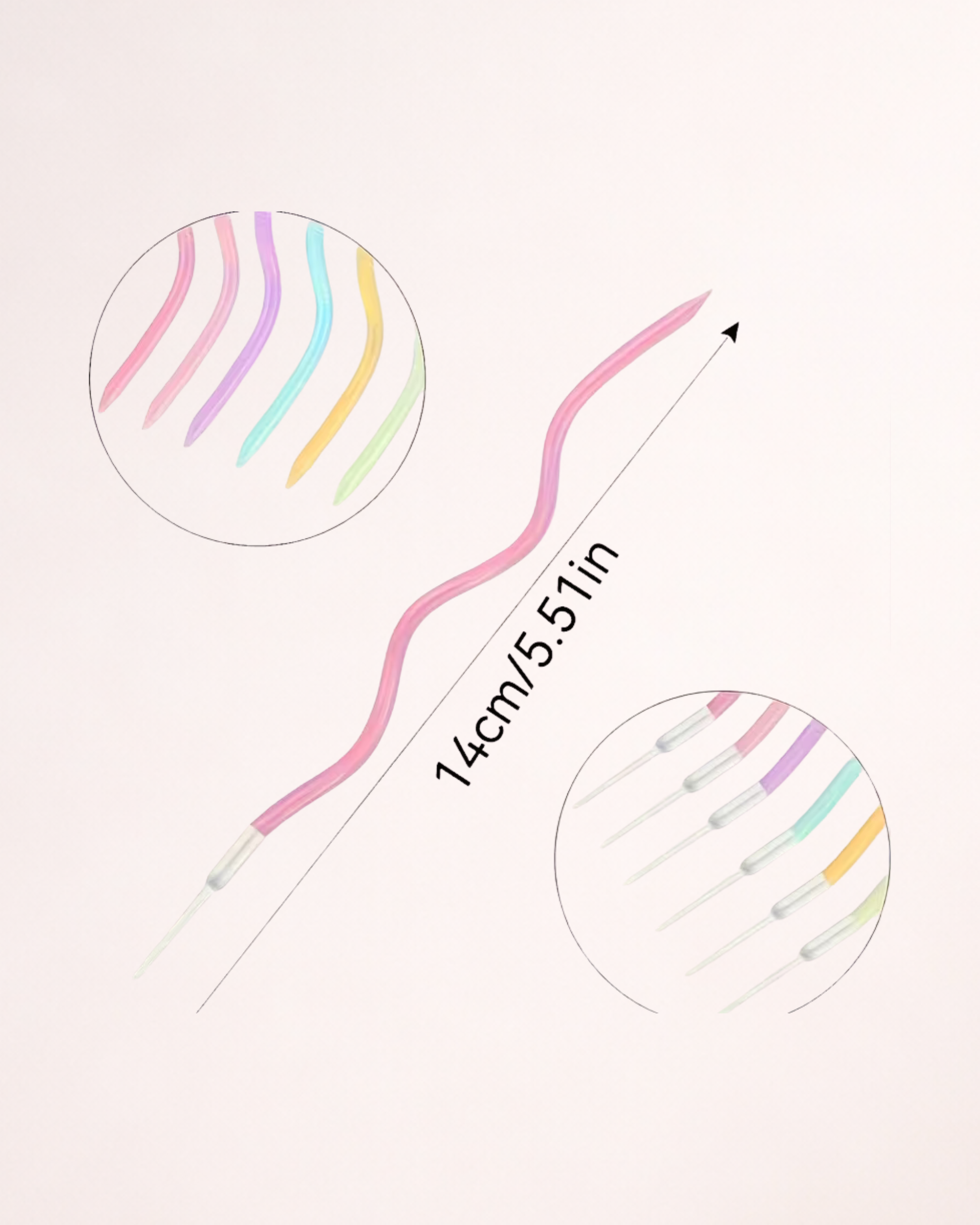 Set 6 lumânări spiralate pentru tort – Culori pastel