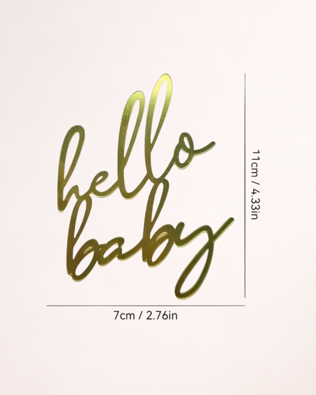 Topper Tort "Hello Baby" – Decor pentru Baby Shower și Botez