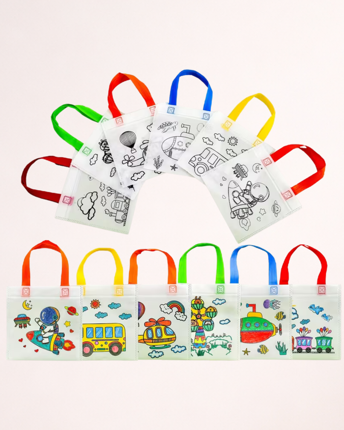 Set 12 sacoșe pentru colorat și cadouri – Kids Party