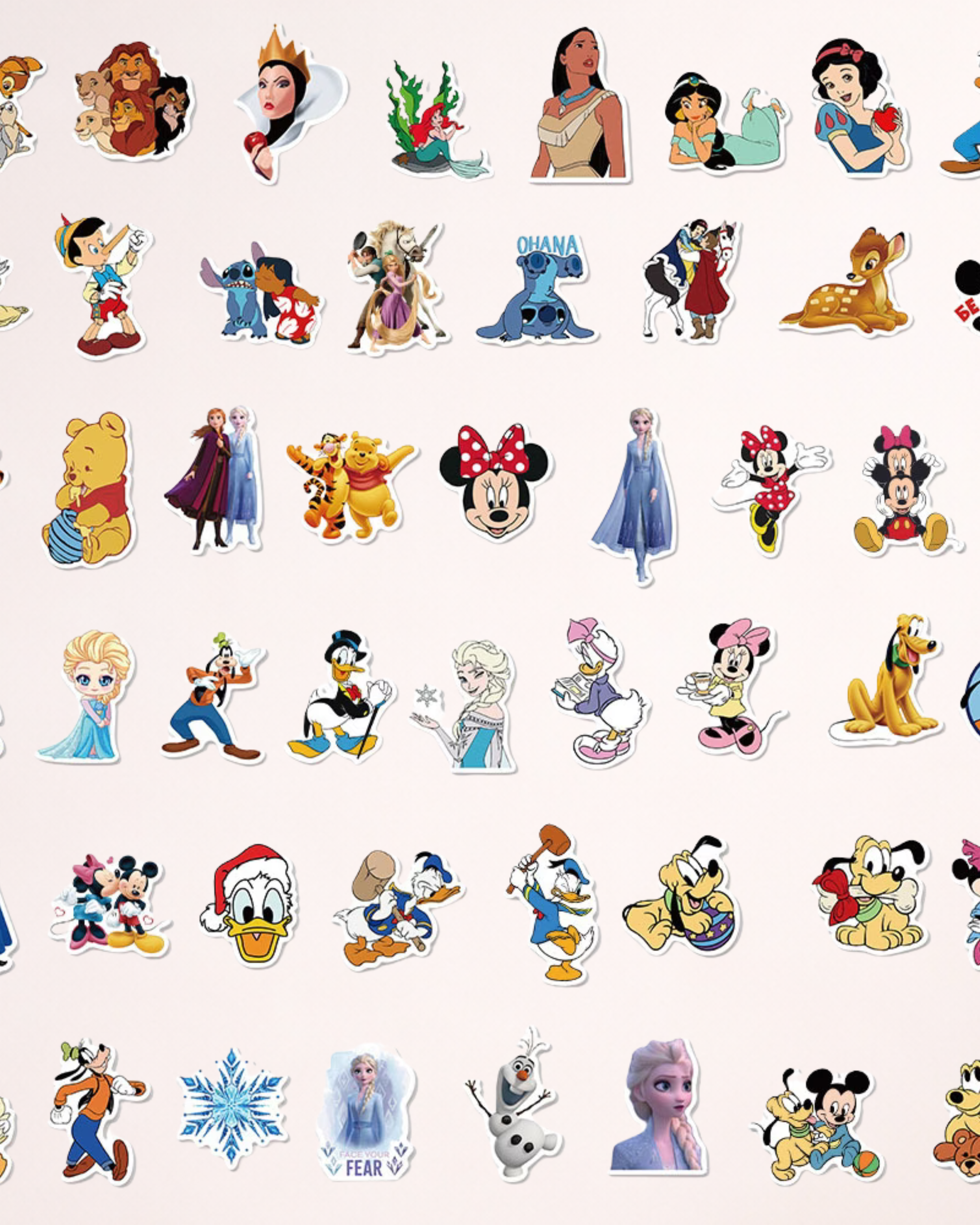 Set 100 Stickere autocolante Disney – Prințese și personaje