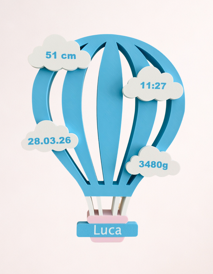 Balon personalizat cu datele nașterii – imprimat 3D