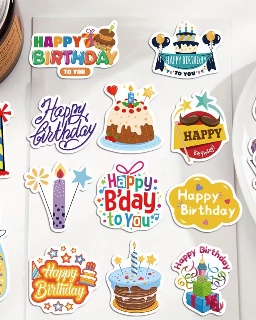 Set 50 Stickere autocolante Happy Birthday - Aniversare