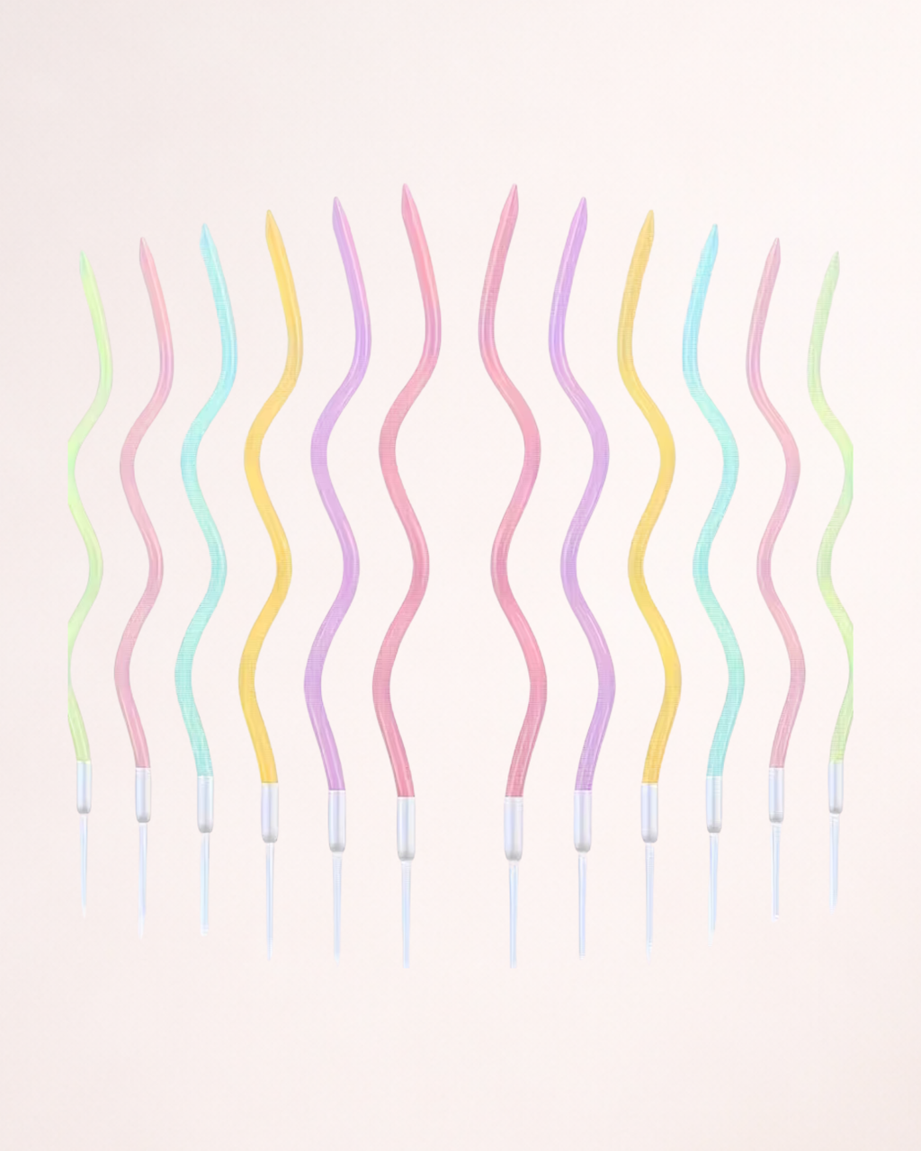 Set 6 lumânări spiralate pentru tort – Culori pastel