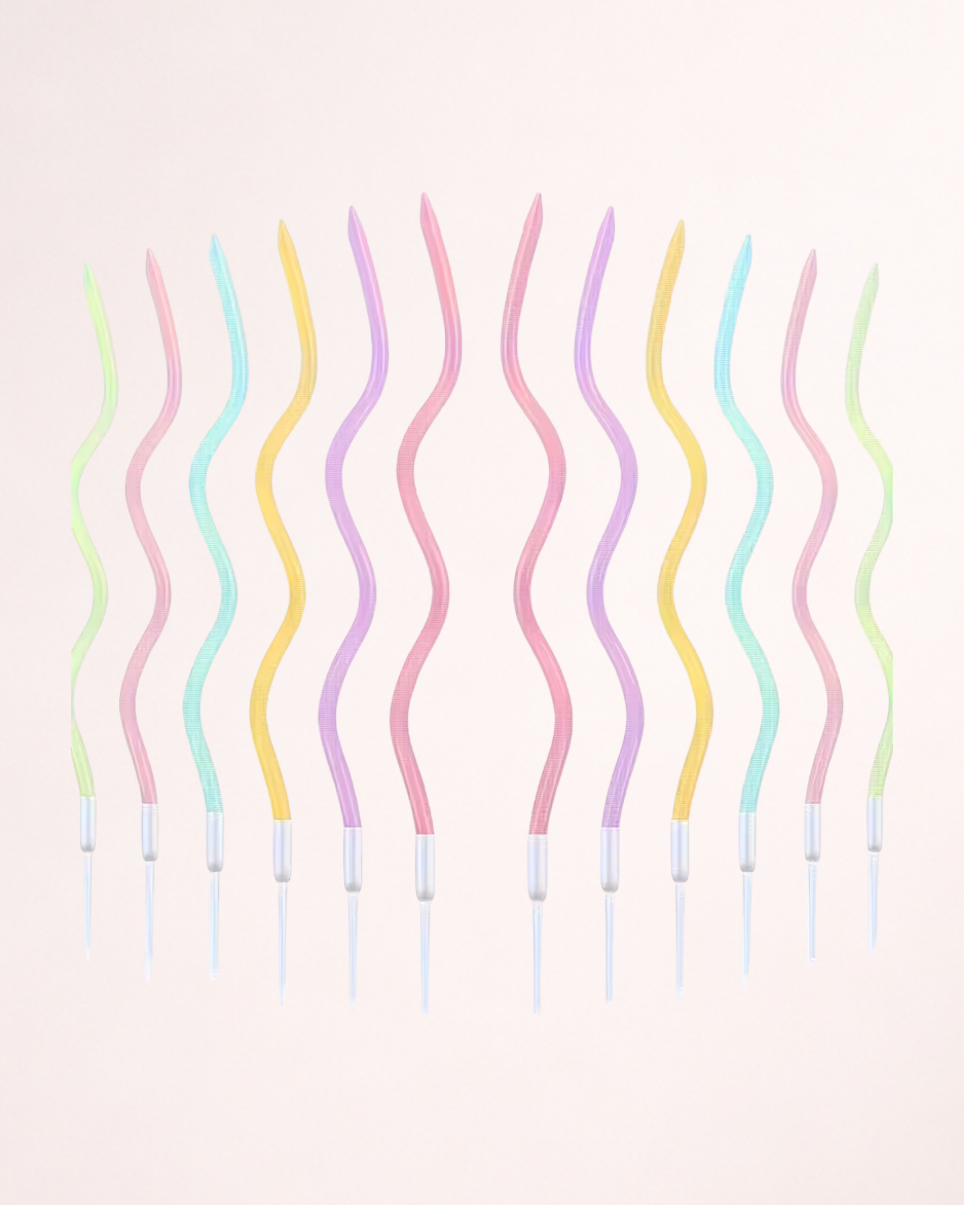 Set 6 lumânări spiralate pentru tort – Culori pastel