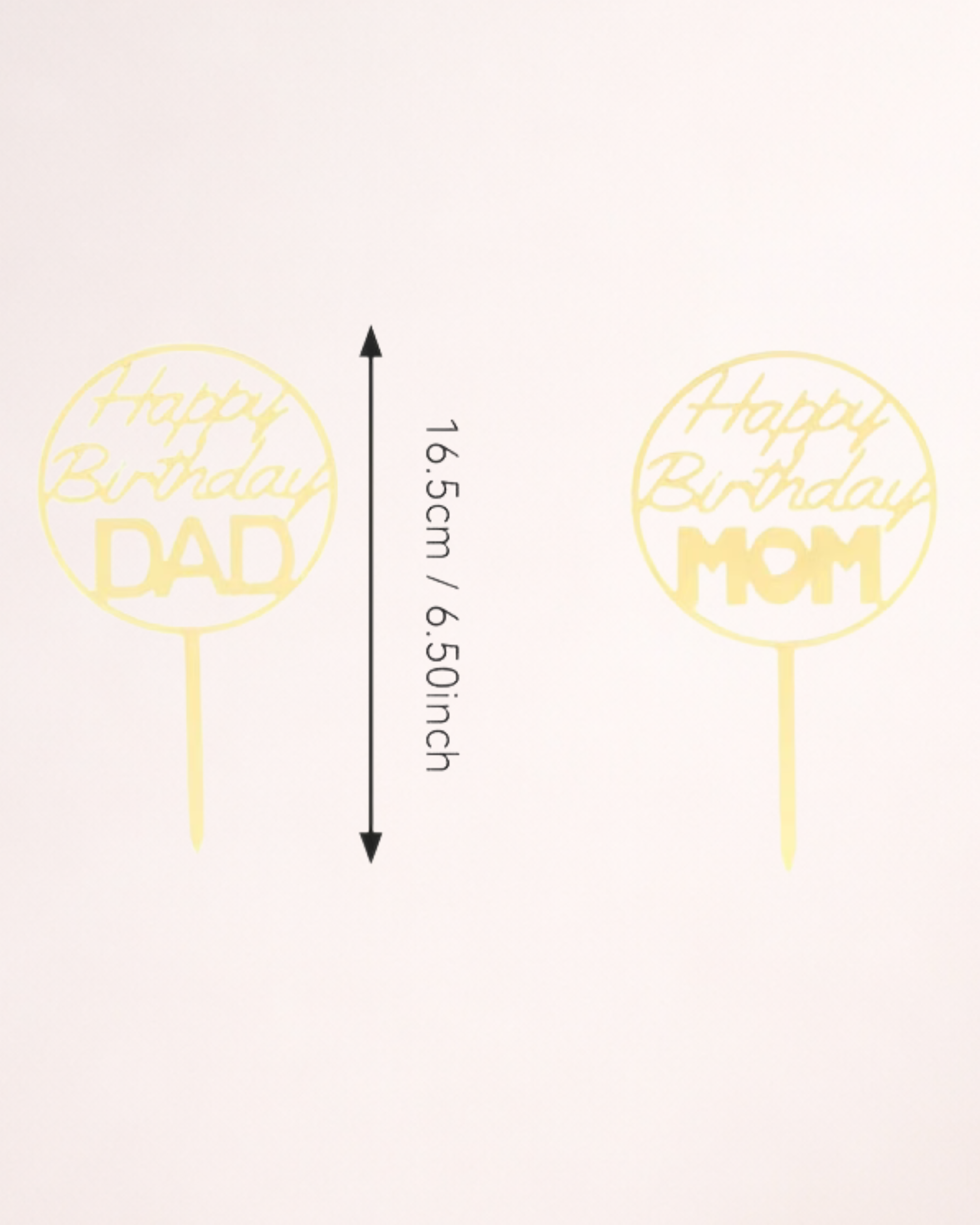 Topper Tort "Happy Birthday Mom" / "Happy Birthday Dad"