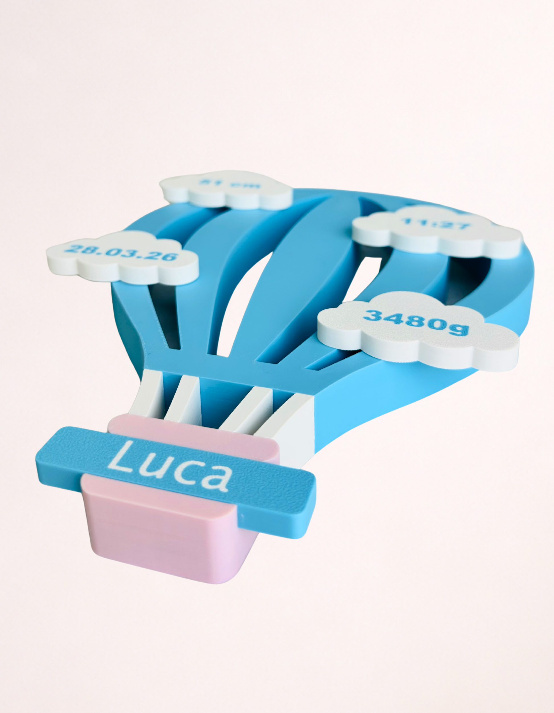 Balon personalizat cu datele nașterii – imprimat 3D