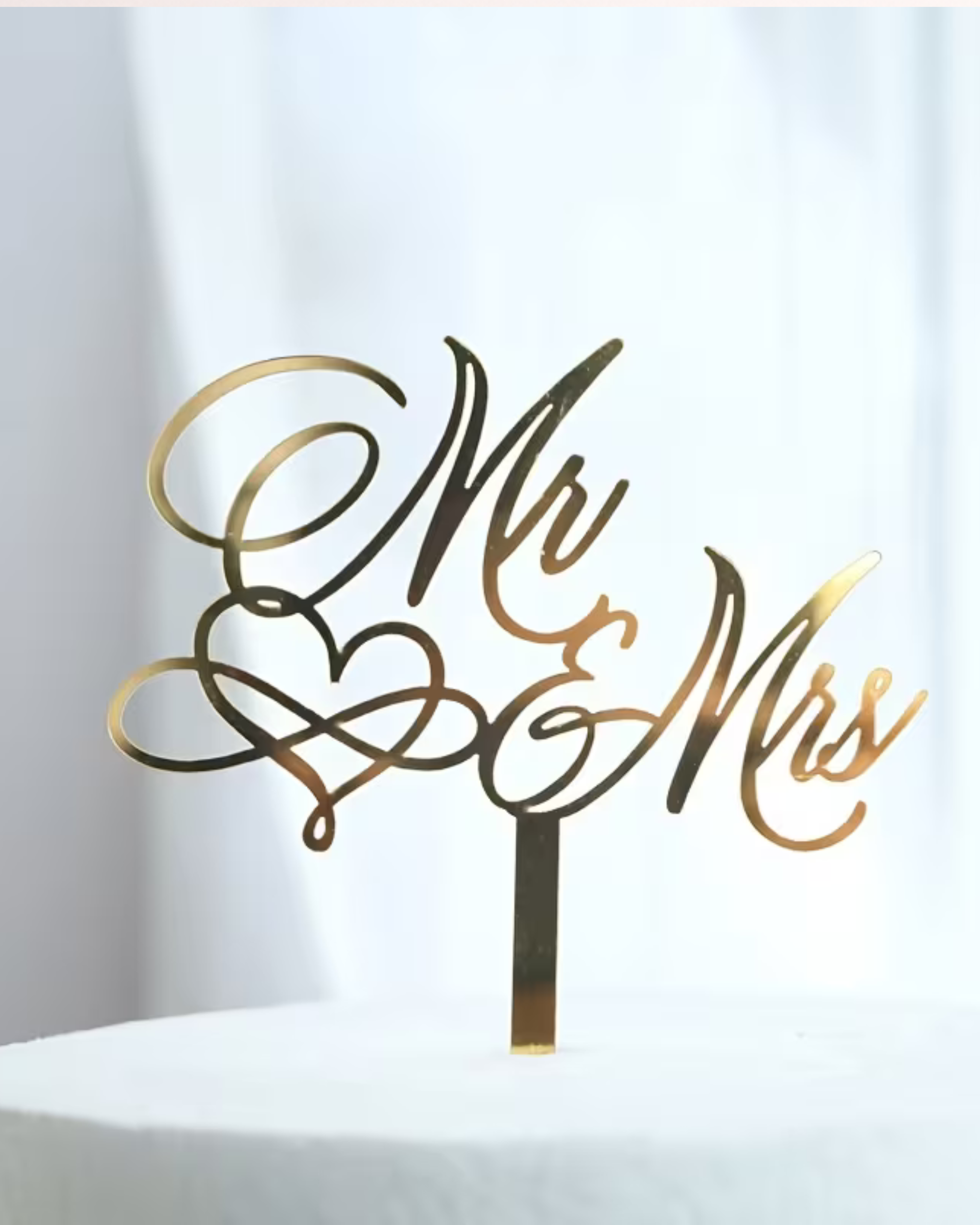 Topper Tort Mr & Mrs pentru Nuntă - 6 Modele