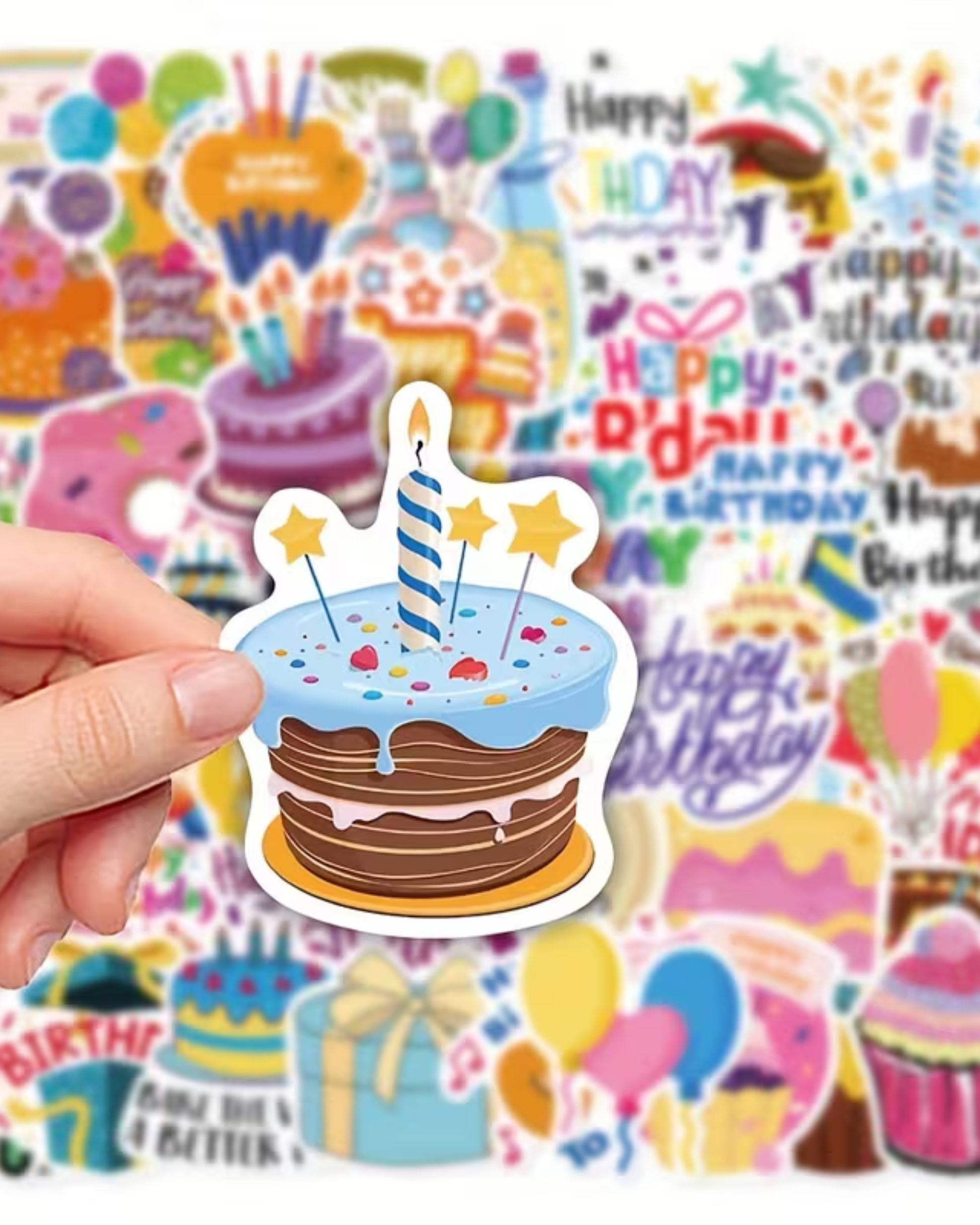 Set 50 Stickere autocolante Happy Birthday - Aniversare