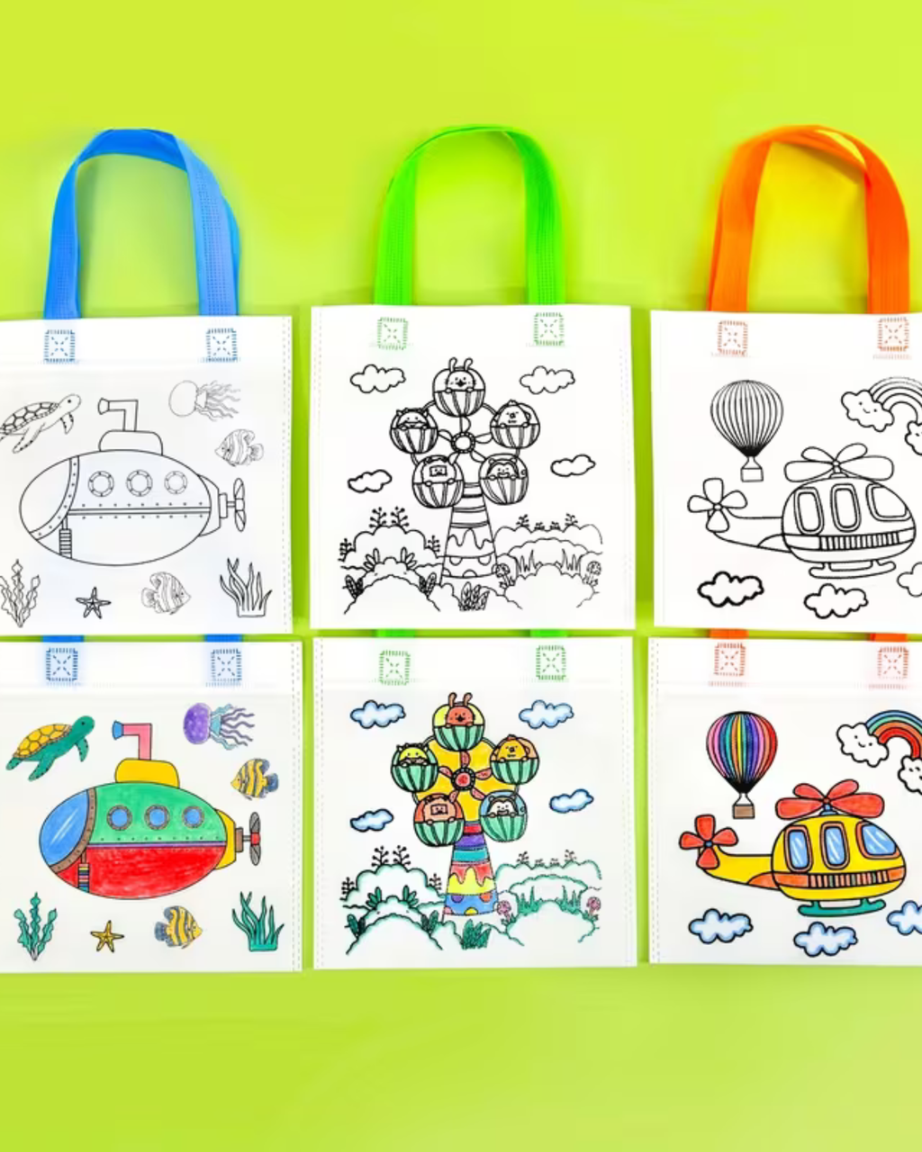 Set 12 sacoșe pentru colorat și cadouri – Kids Party