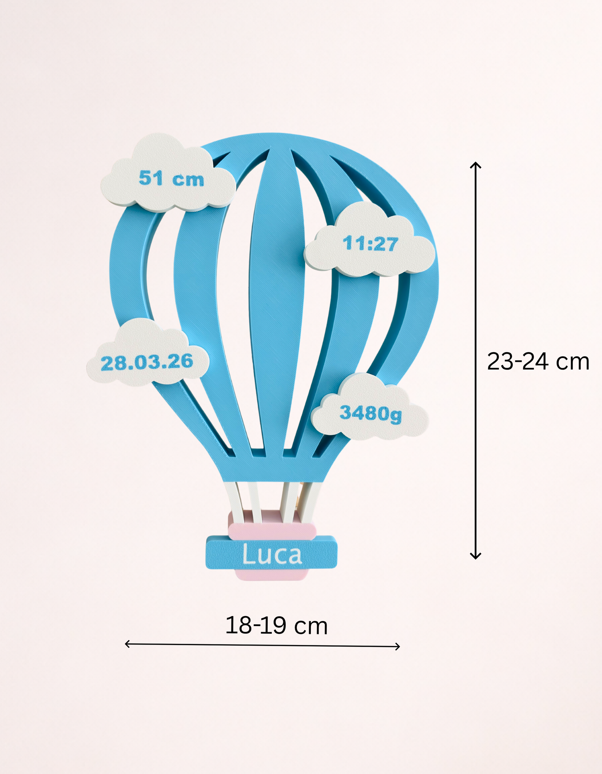 Balon personalizat cu datele nașterii – imprimat 3D