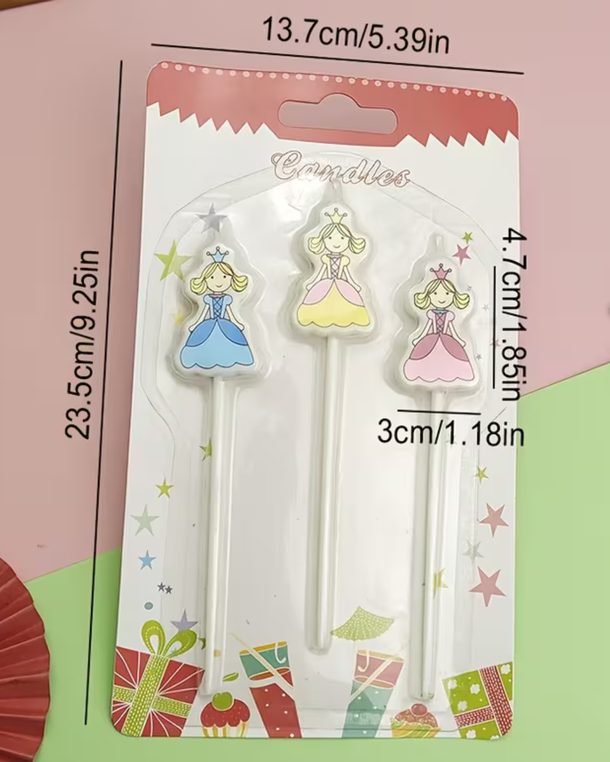 Set 3 lumânări pentru tort – Prințese