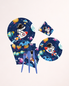 Set veselă party Astronaut – 10 persoane