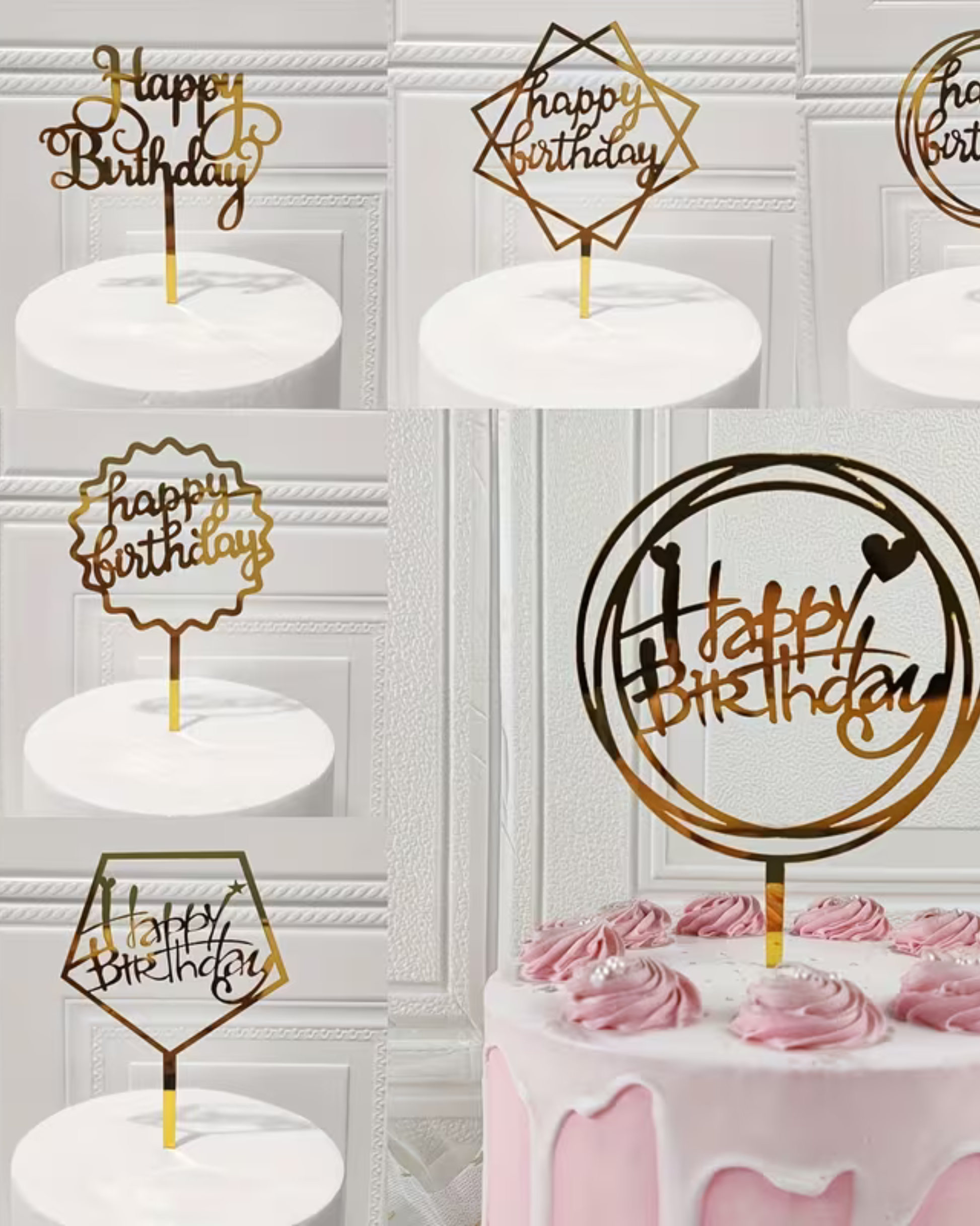Topper Tort "Happy Birthday" - 6 Modele