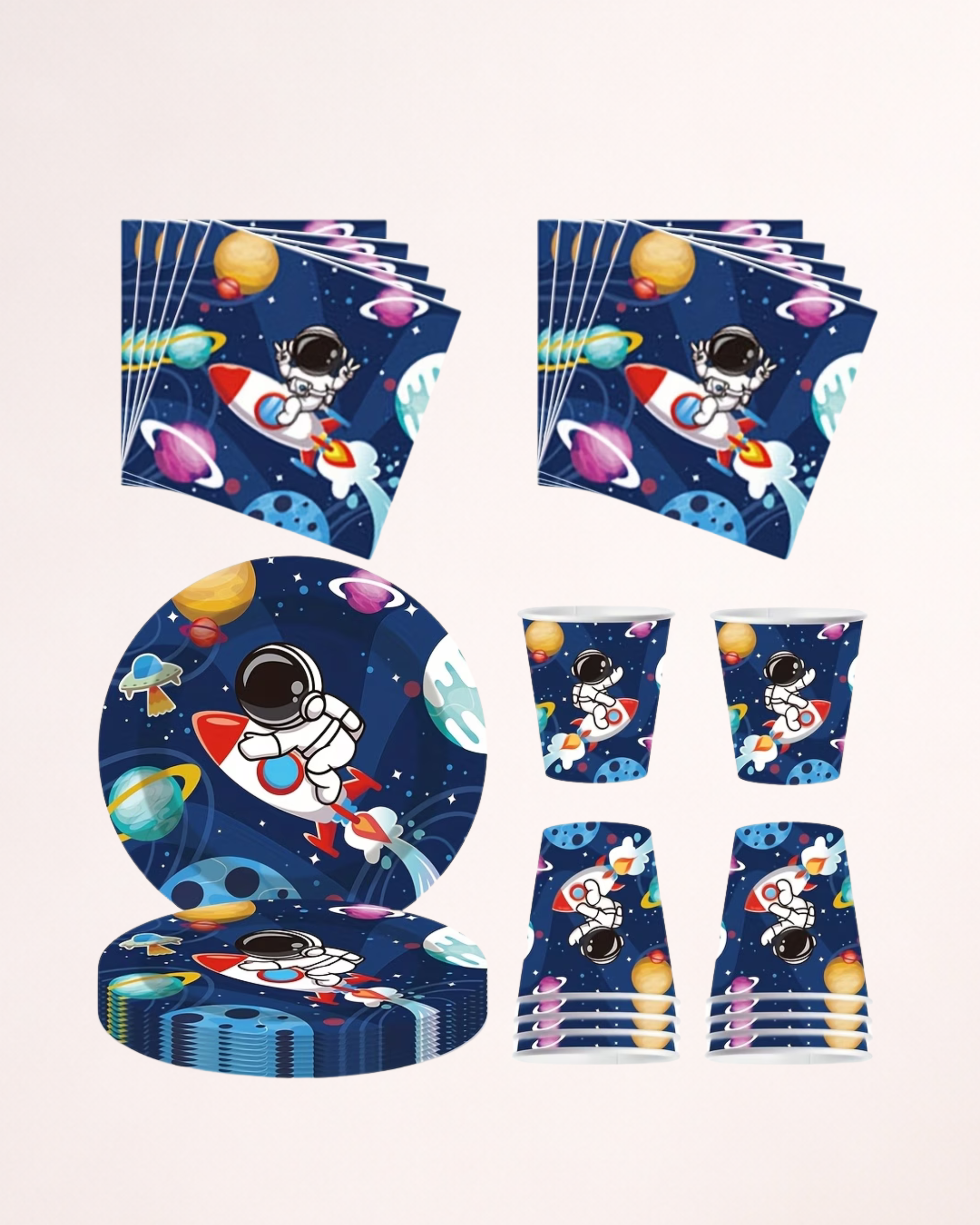 Set veselă party Astronaut – 10 persoane