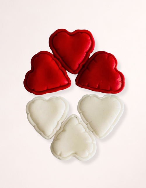 10 Inimioare Mix (5 Roșii+5 Albe) - Set Figurine Tort