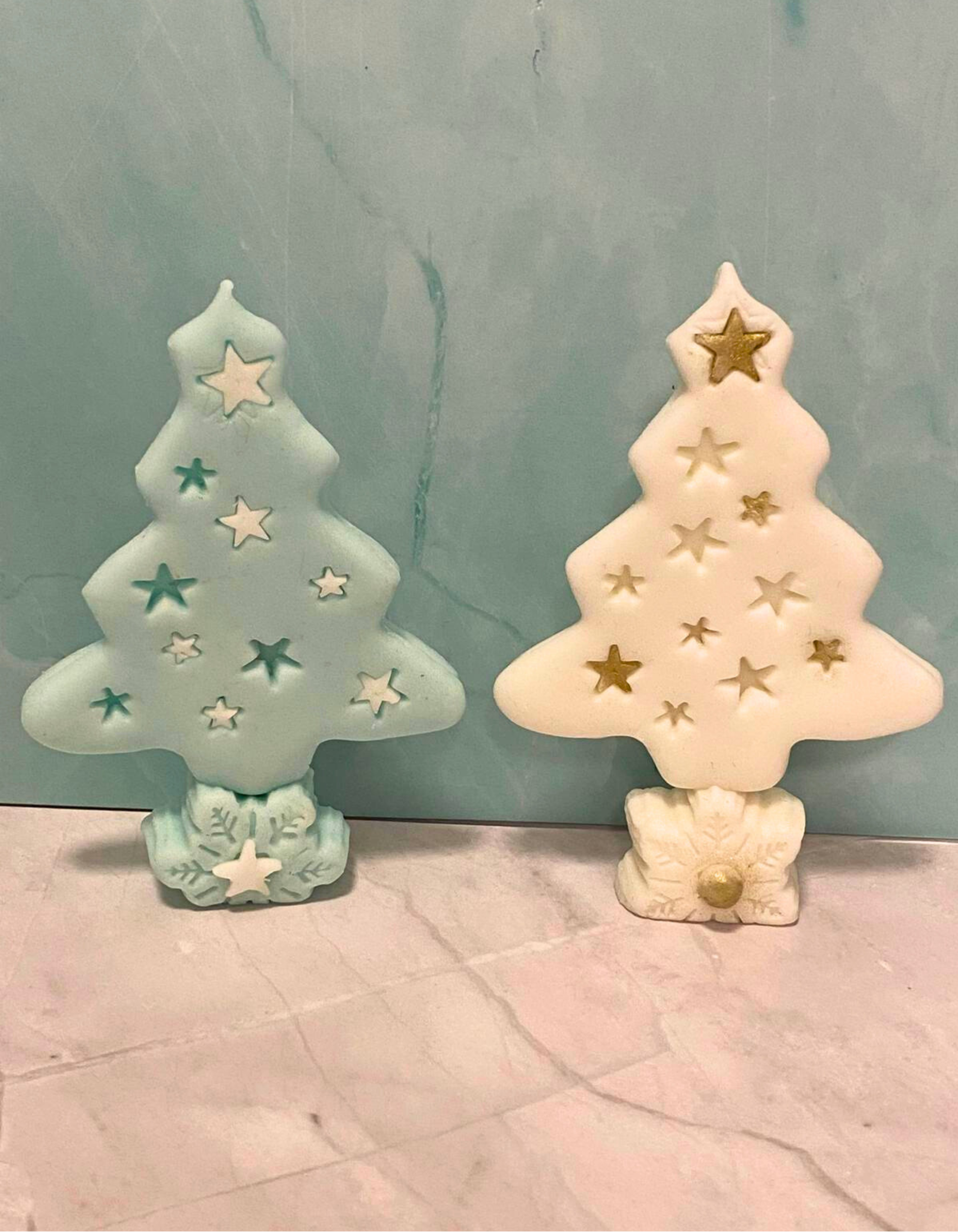 Set Figurine pentru tort - 2 brazi de Crăciun