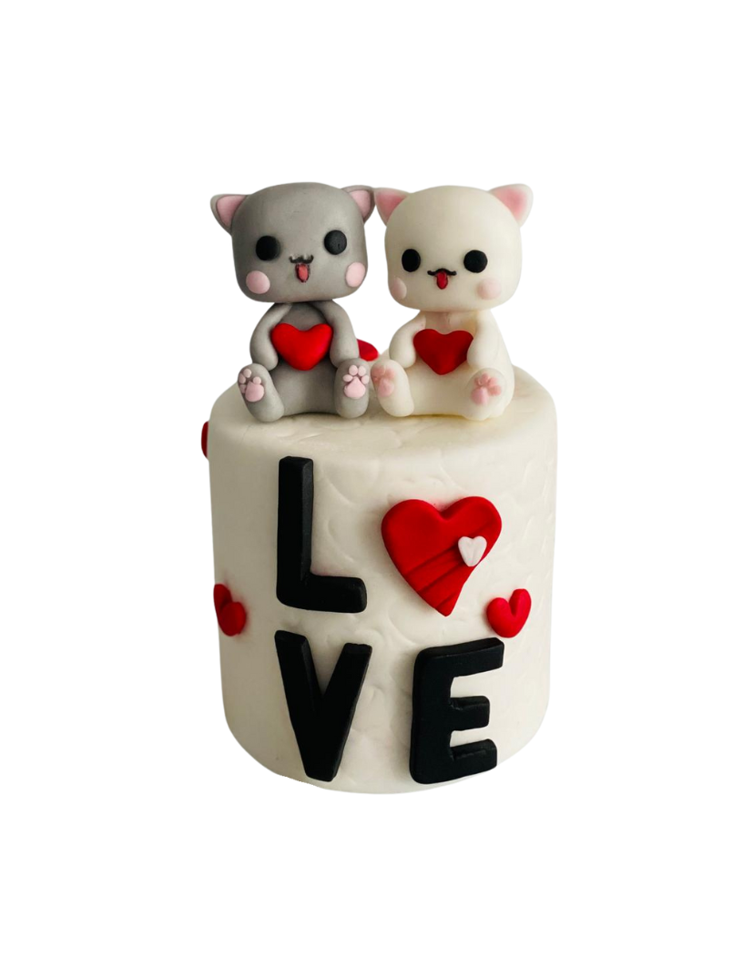 Set Figurine pentru tort - 2 Pisicuțe Valentine's Day