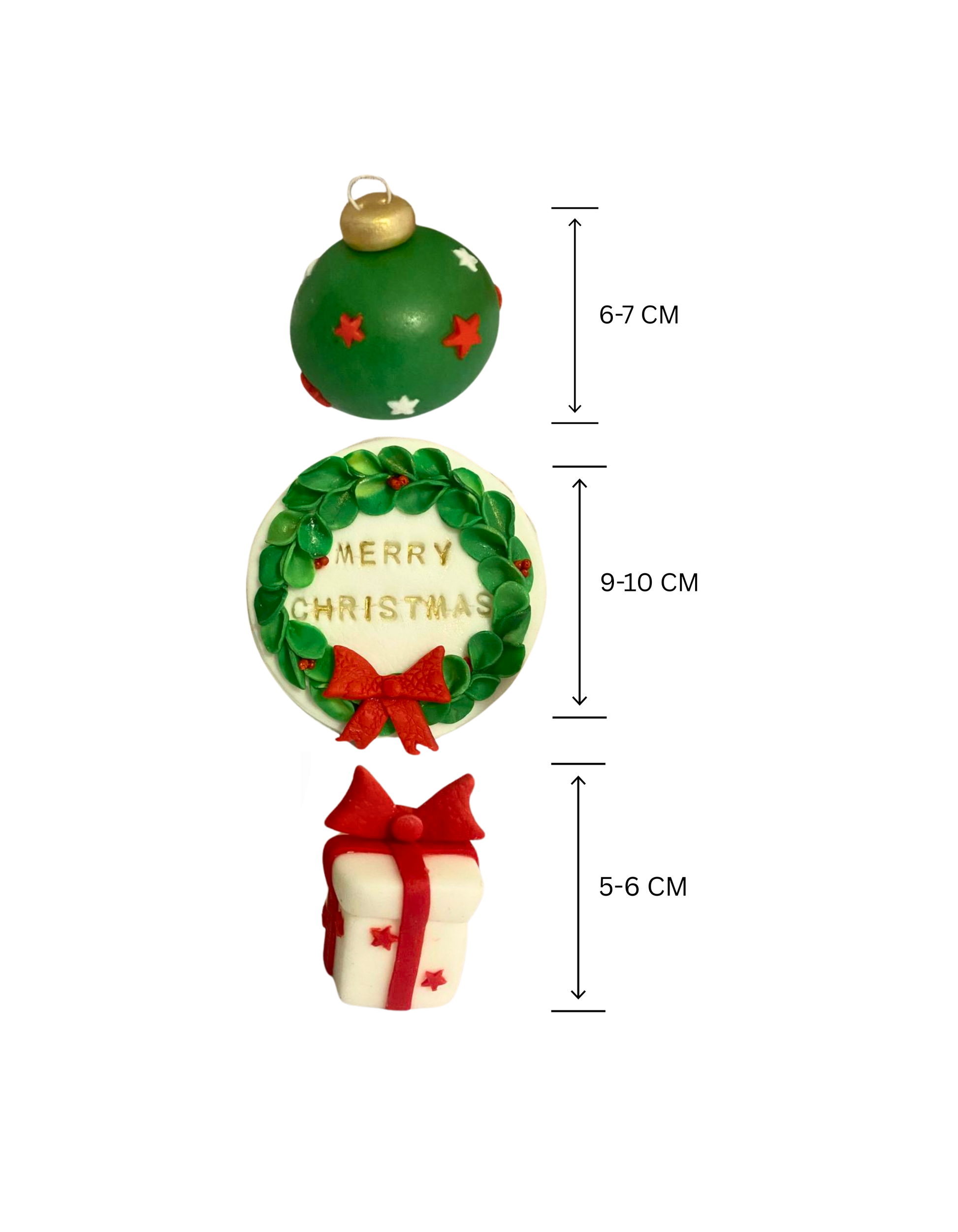 Set Figurine pentru tort - 3 figurine de Crăciun