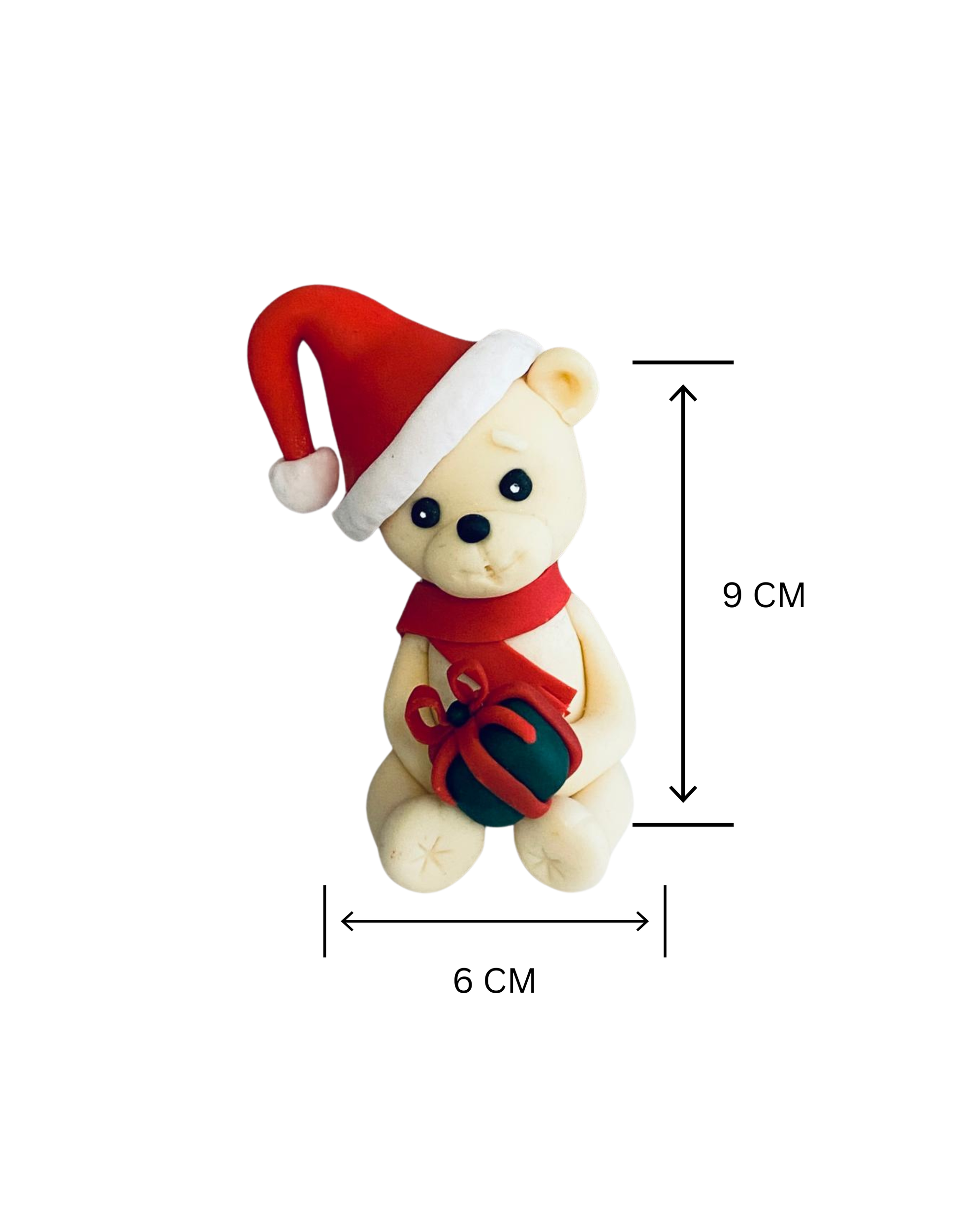 Figurină tort Ursuleț Crăciun