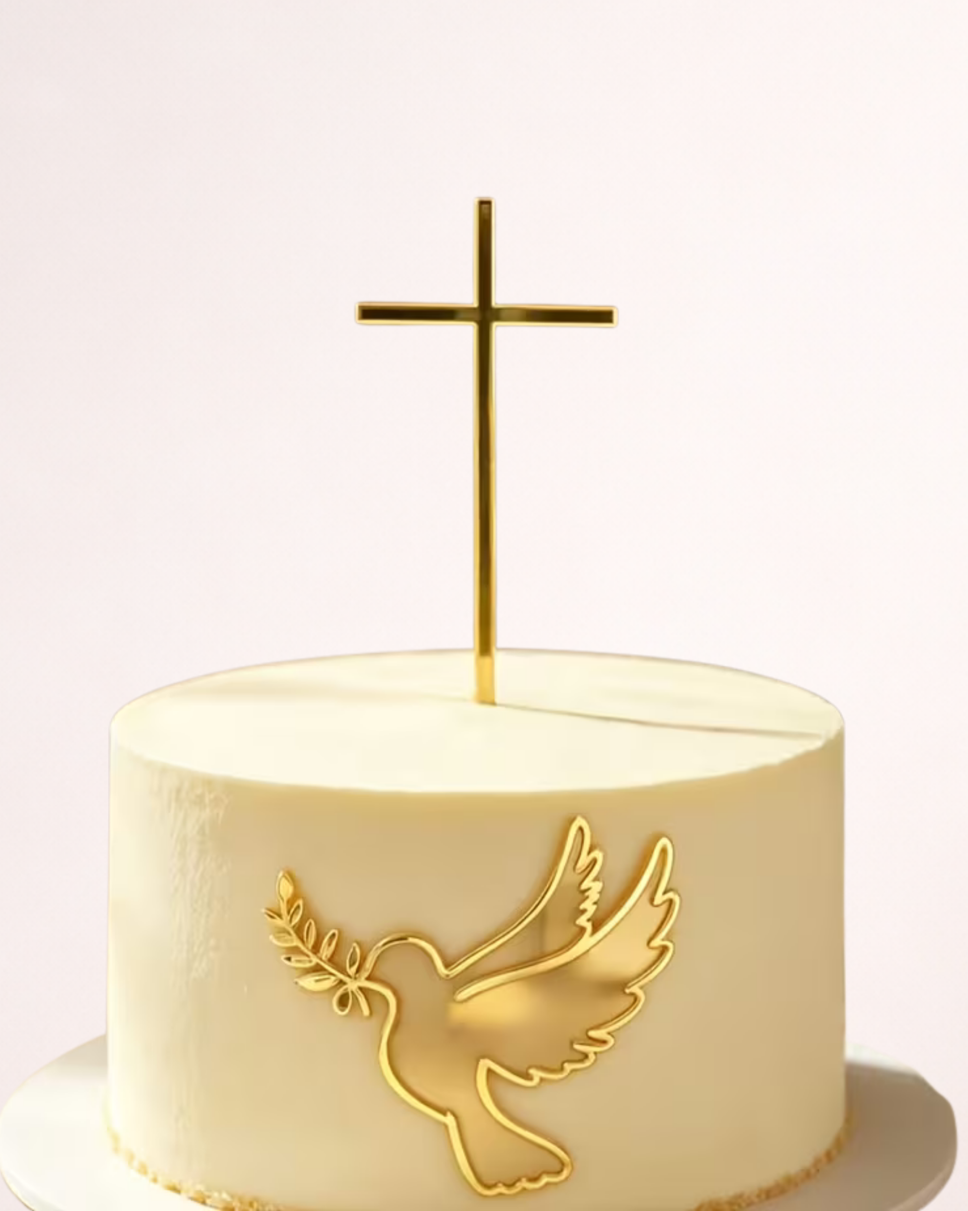 Set Toppere Botez "Cruce și Porumbel" - Decor Tort