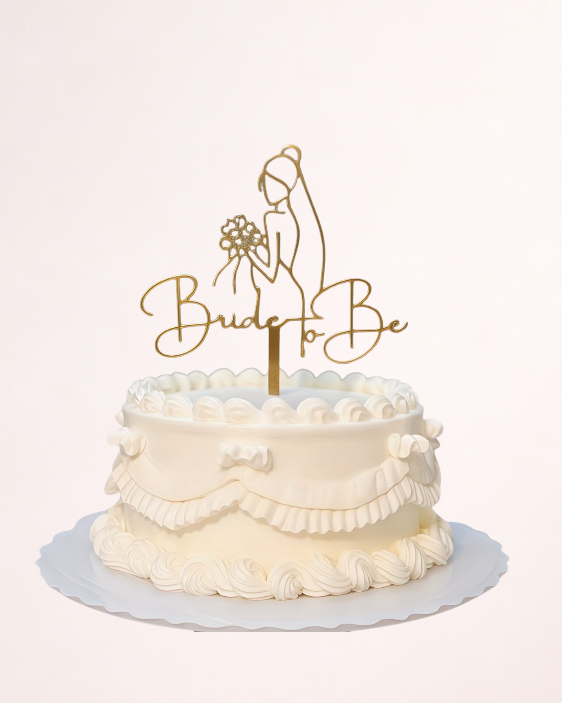 Topper Tort "Bride to Be" – Mireasă cu Buchet