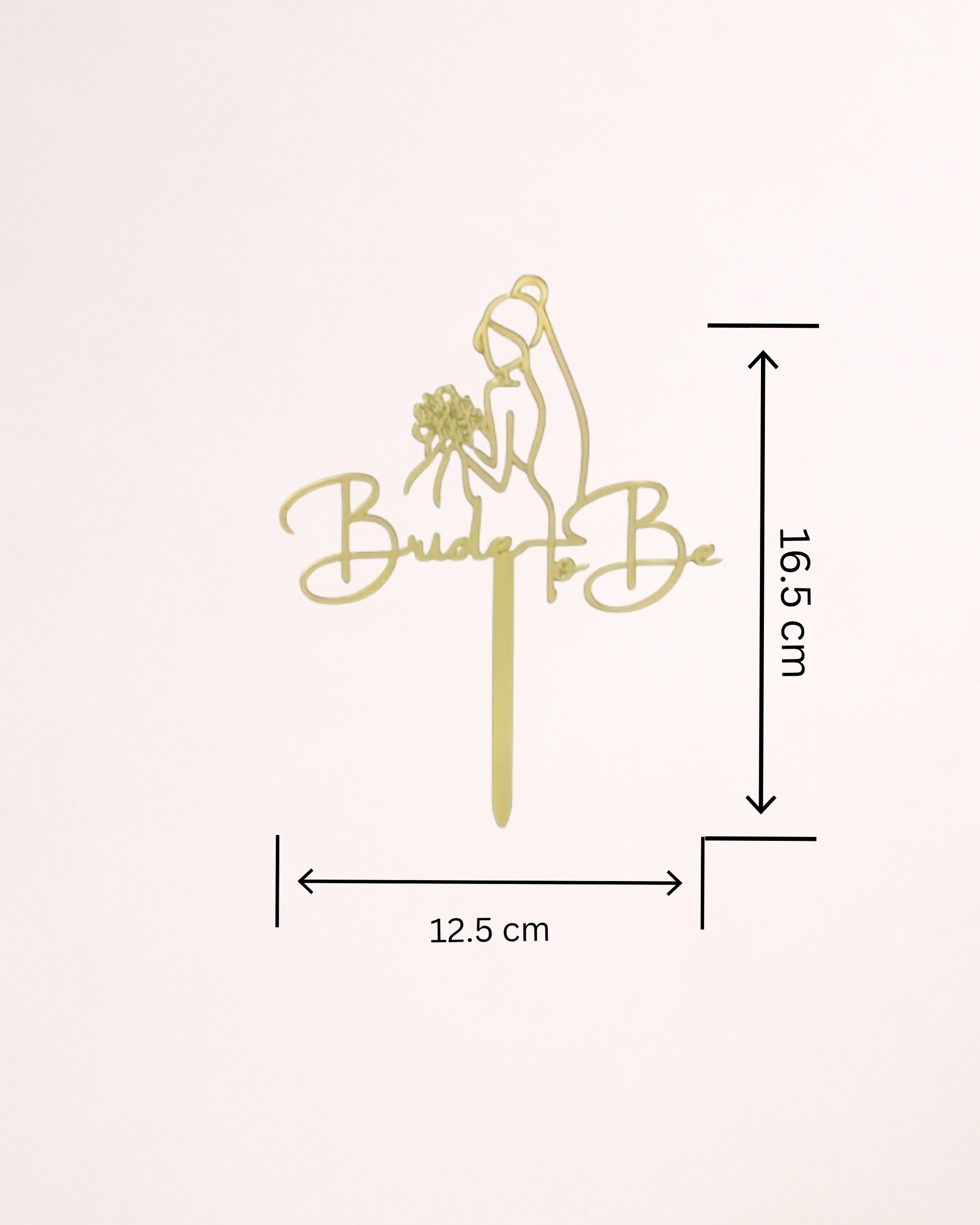 Topper Tort "Bride to Be" – Mireasă cu Buchet