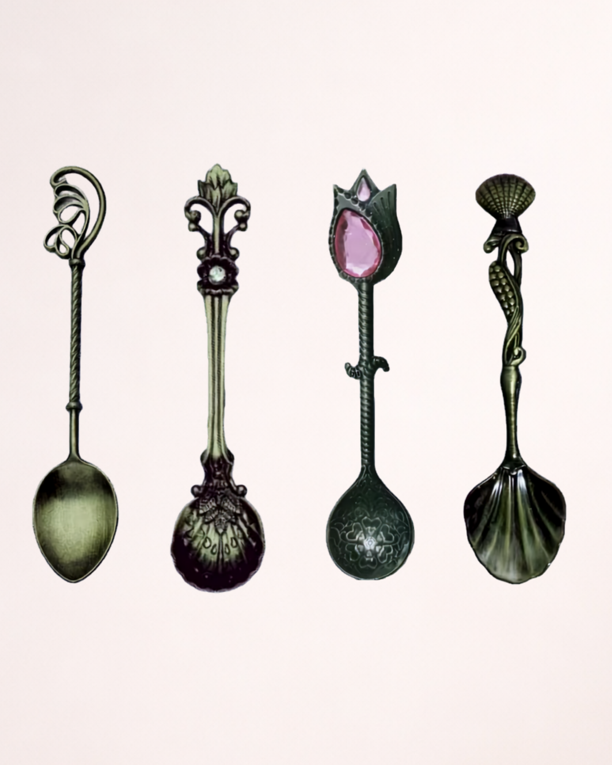 Set 4 lingurițe pentru desert – Design vintage