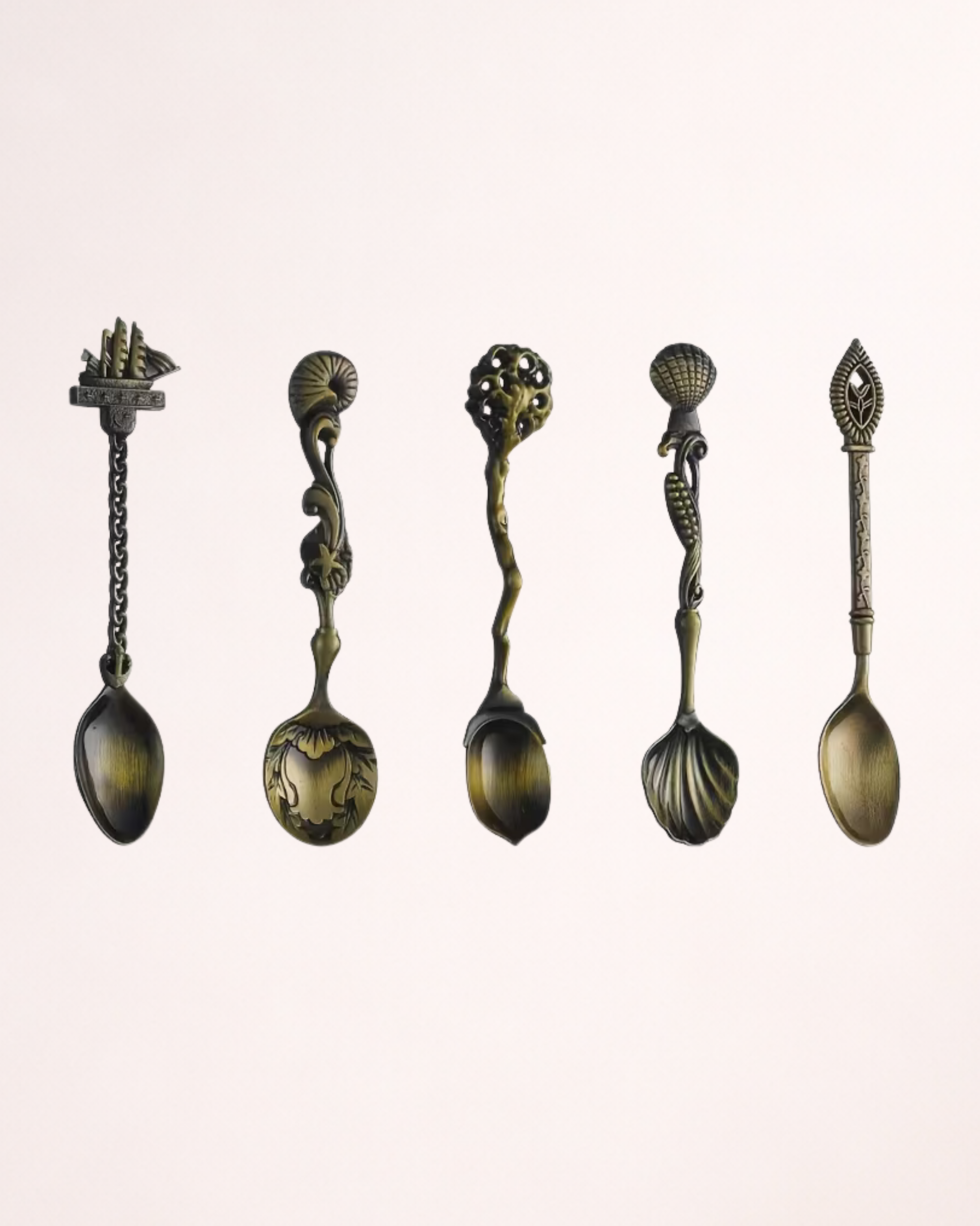 Set 5 lingurițe pentru desert – Design vintage