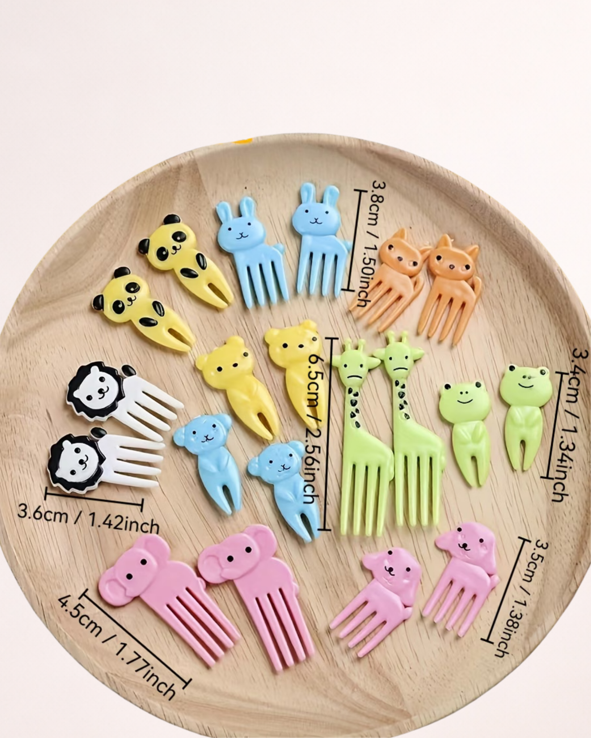 Set 60 mini-furculițe party – Animăluțe colorate