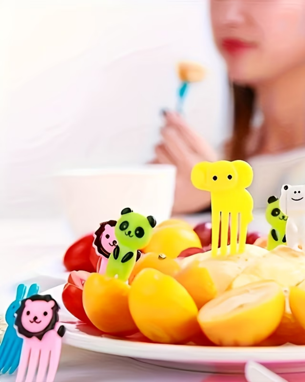 Set 60 mini-furculițe party – Animăluțe colorate