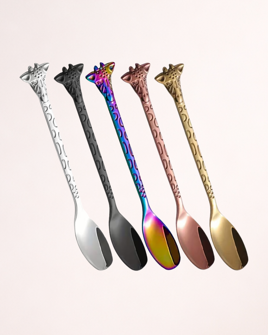 Set 5 lingurițe pentru desert "Girafă"