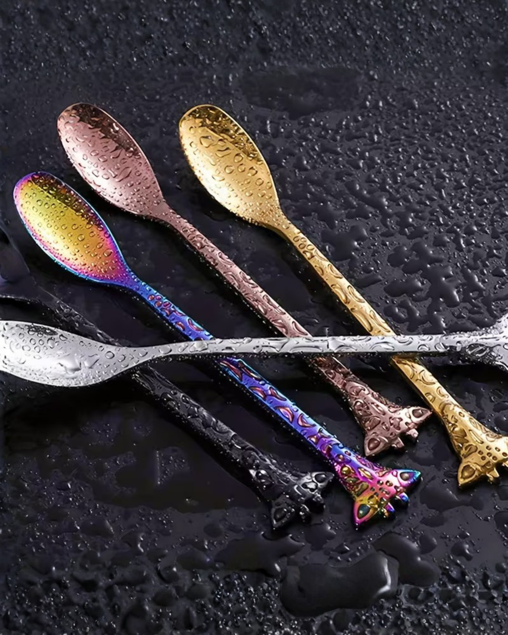 Set 5 lingurițe pentru desert "Girafă"