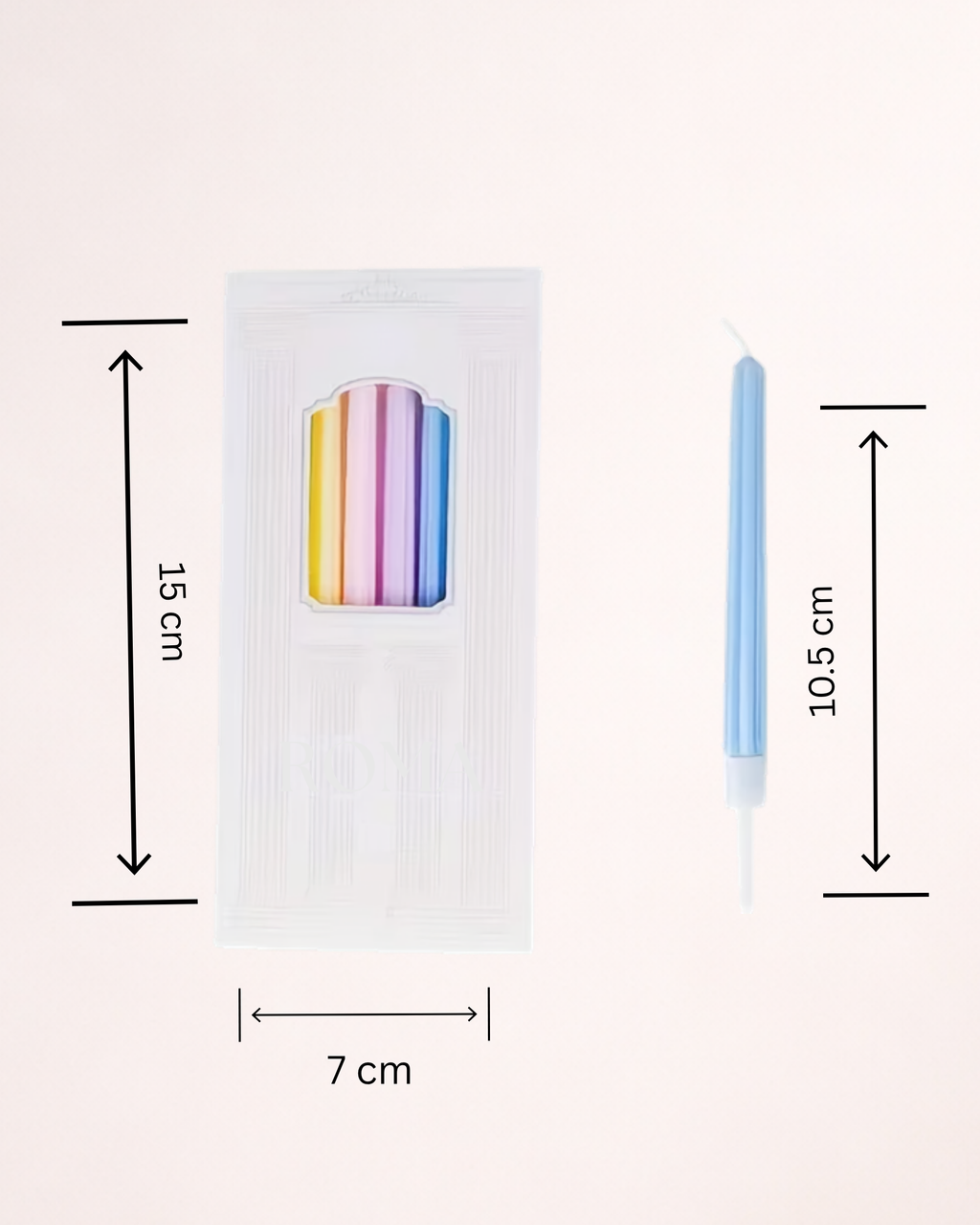 Set 6 lumânări pastel sidefate pentru tort