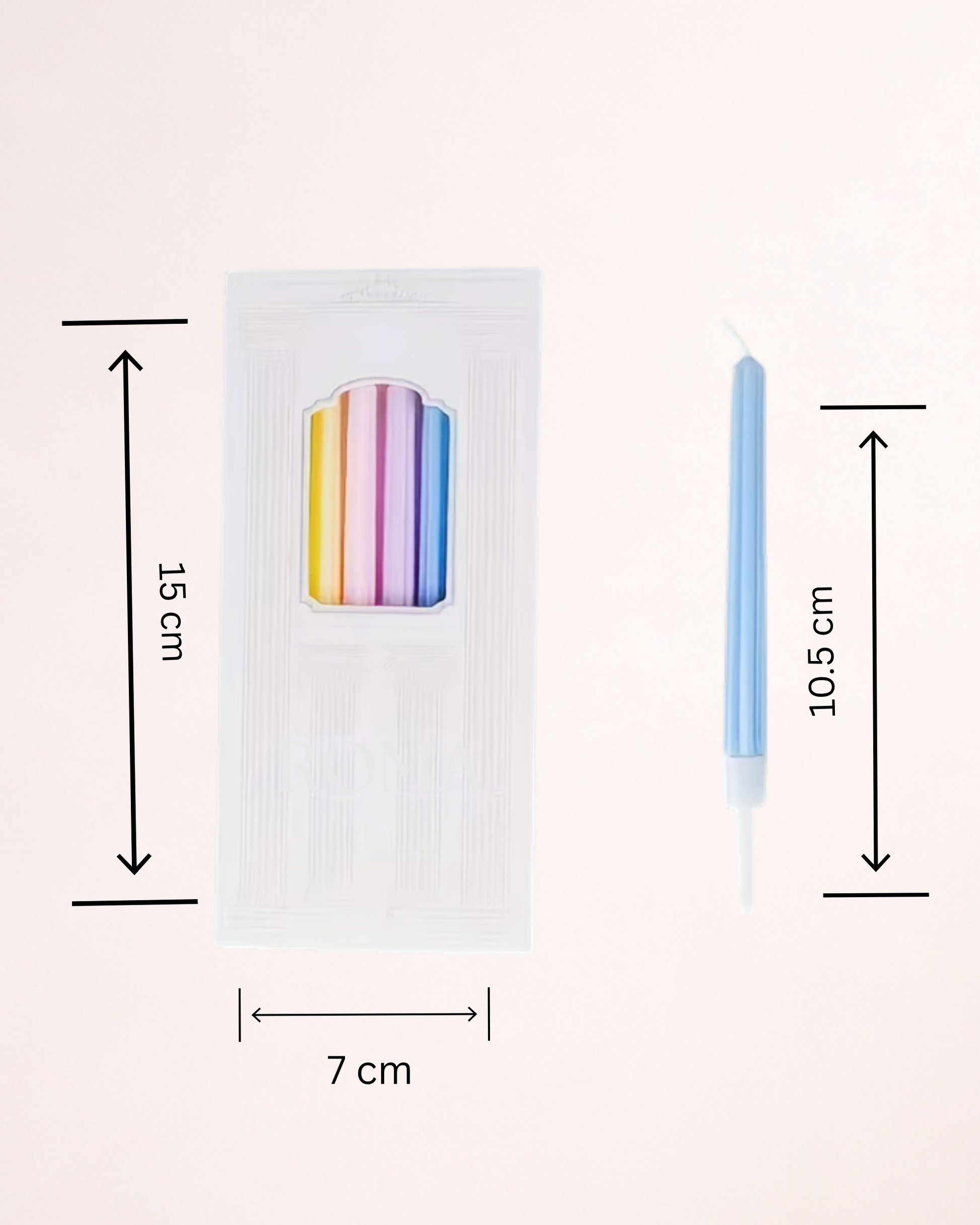 Set 6 lumânări pastel sidefate pentru tort