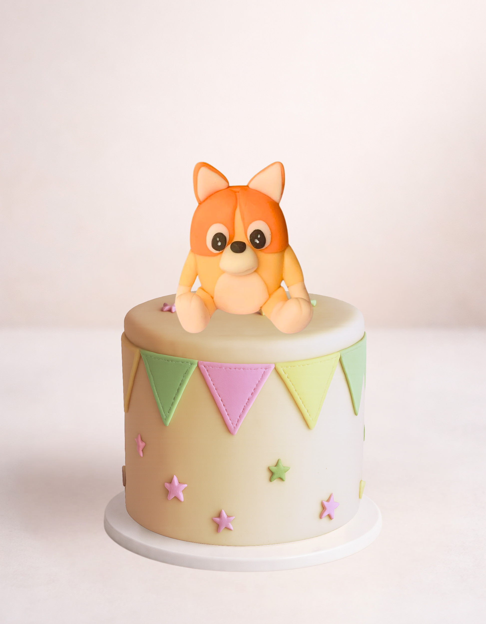 Figurină tort în formă de Catelul Bingo, realizată manual din pastă de zahăr