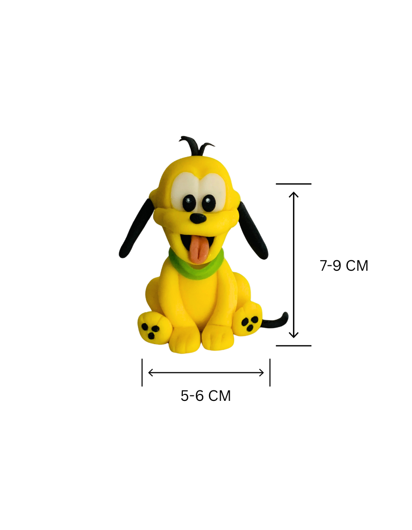Figurină tort în formă de Cățelul Pluto, realizată manual din pastă de zahăr