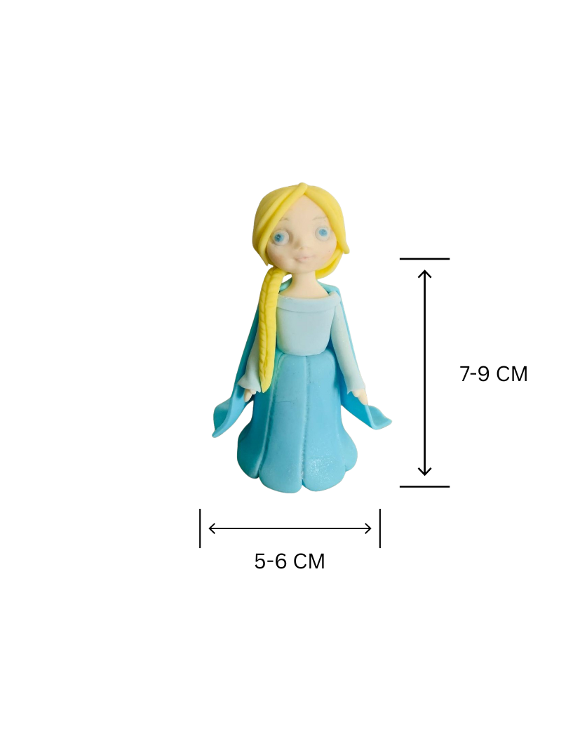 Figurină tort în formă de personajul Elsa, realizată manual din pastă de zahăr