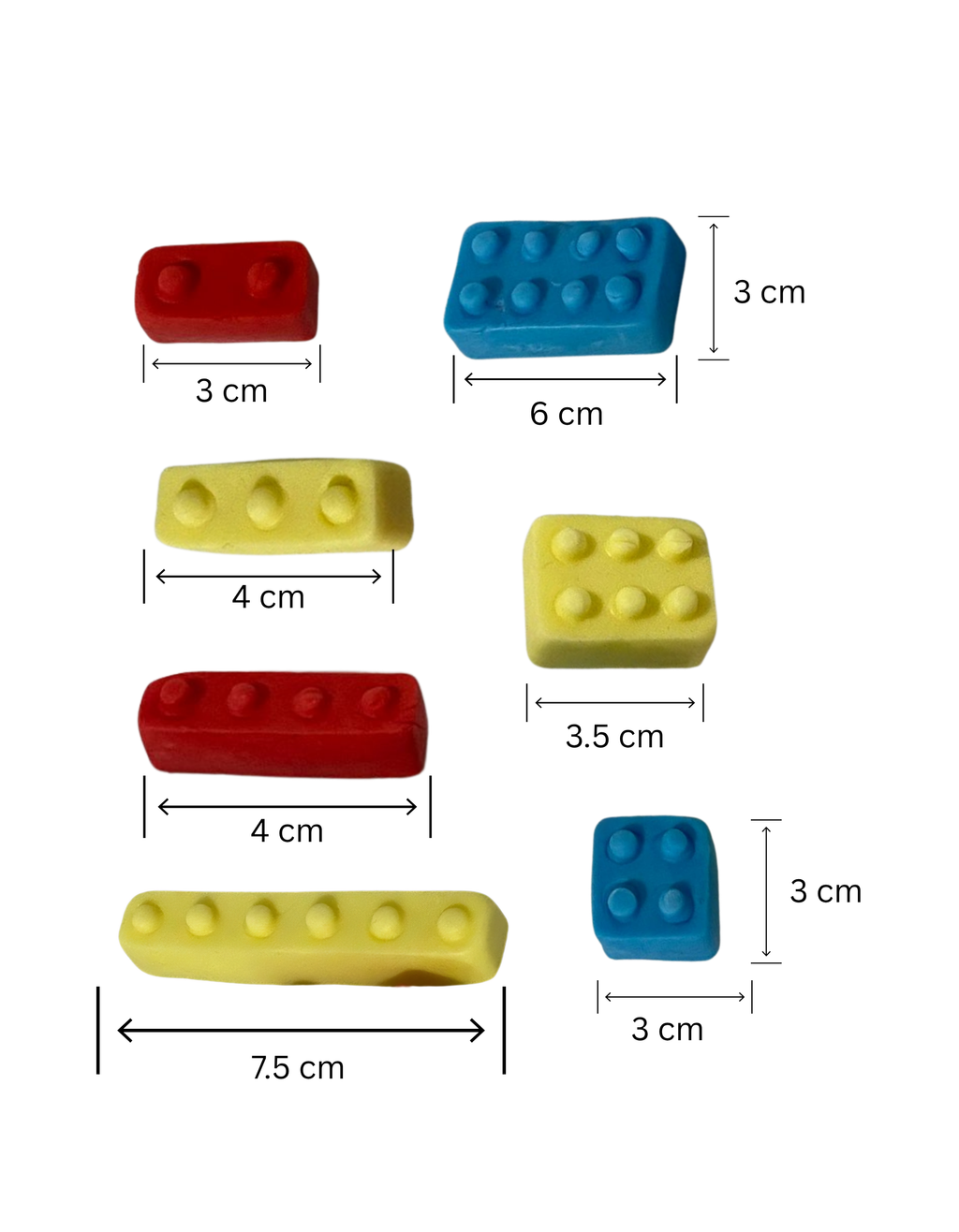 Figurina pentru tort din pasta de zahar in forma de Lego