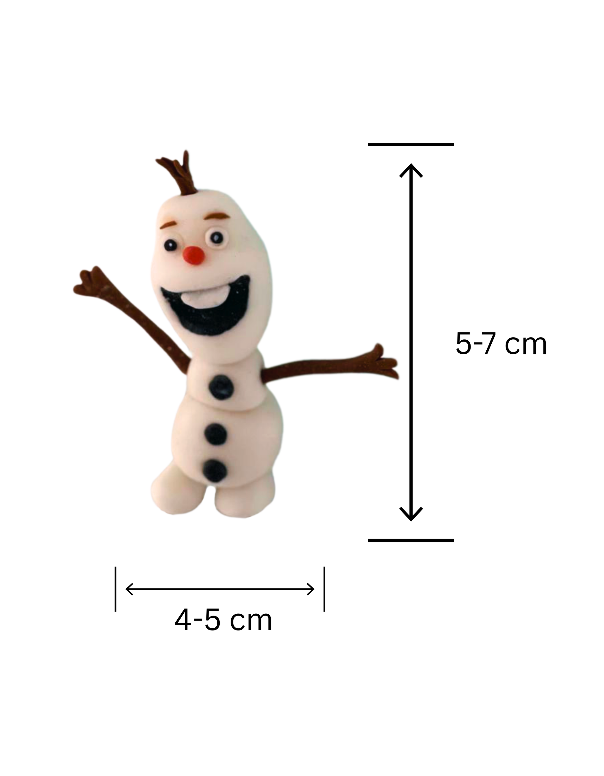 Figurina pentru tort din pasta de zahar in forma de Olaf