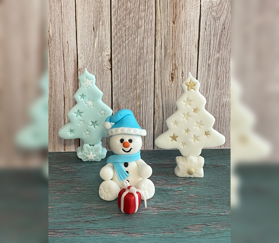 Figurina pentru tort in forma de om de zapada