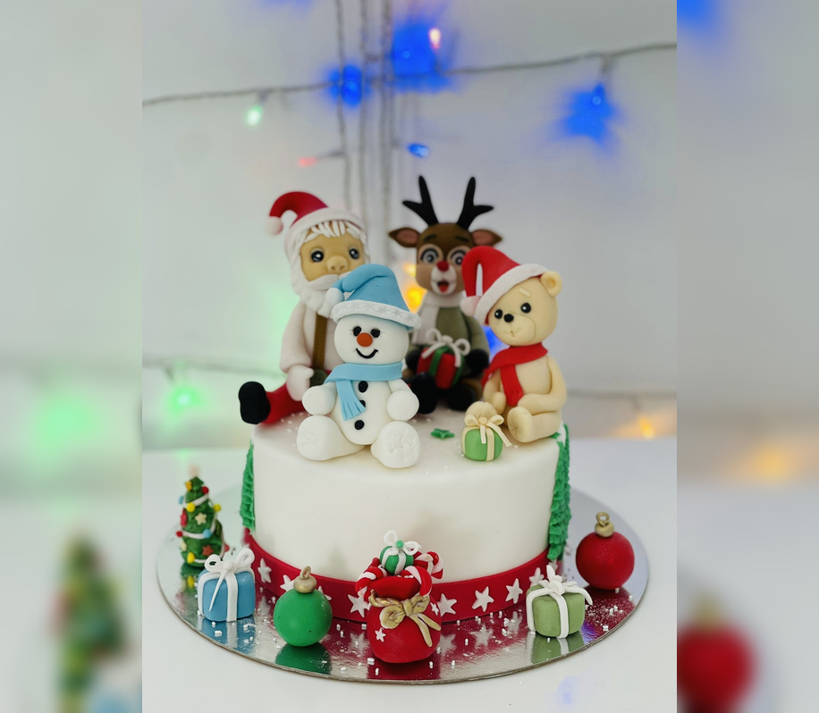 Figurina pentru tort in forma de om de zapada