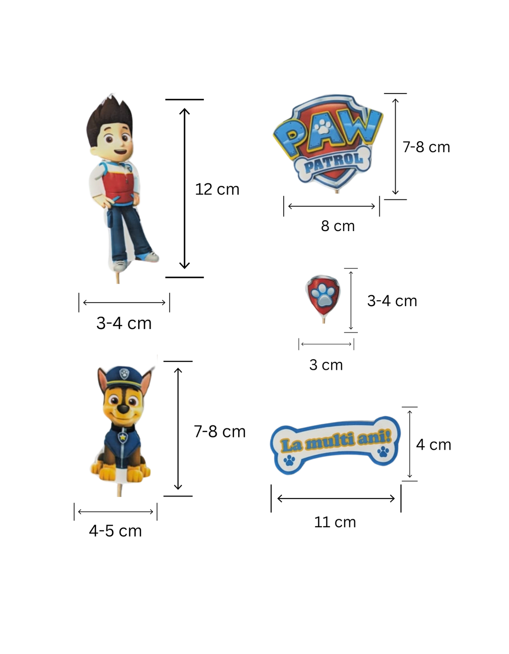 Figurina pentru tort din pasta de zahar in forma de Paw Patrol
